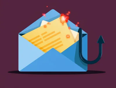 Phishing Email Concept With Hook Illustration