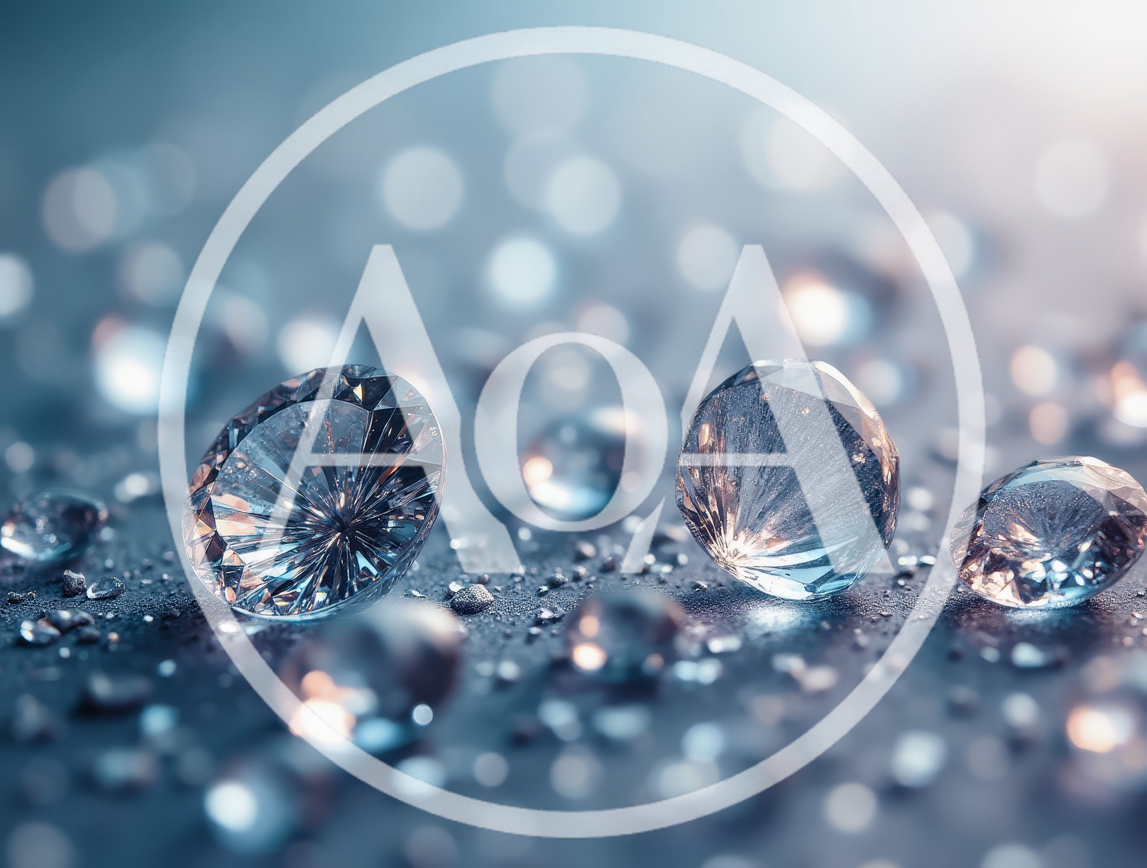 Sparkling Diamonds Scattered on a Reflective Surface