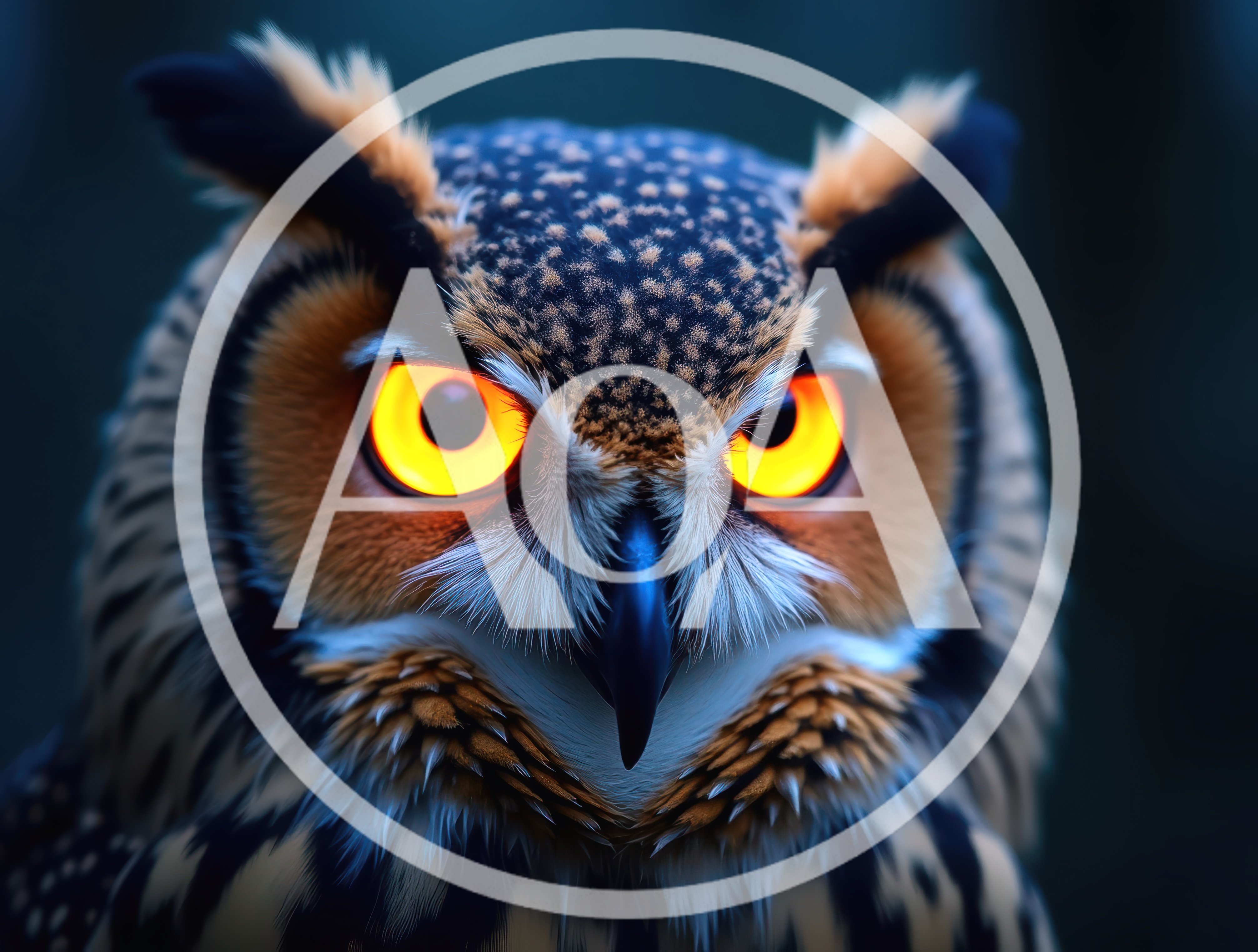 Close Up Portrait Of A Great Horned Owl