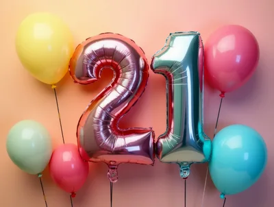 Twenty First Birthday Celebration Balloons