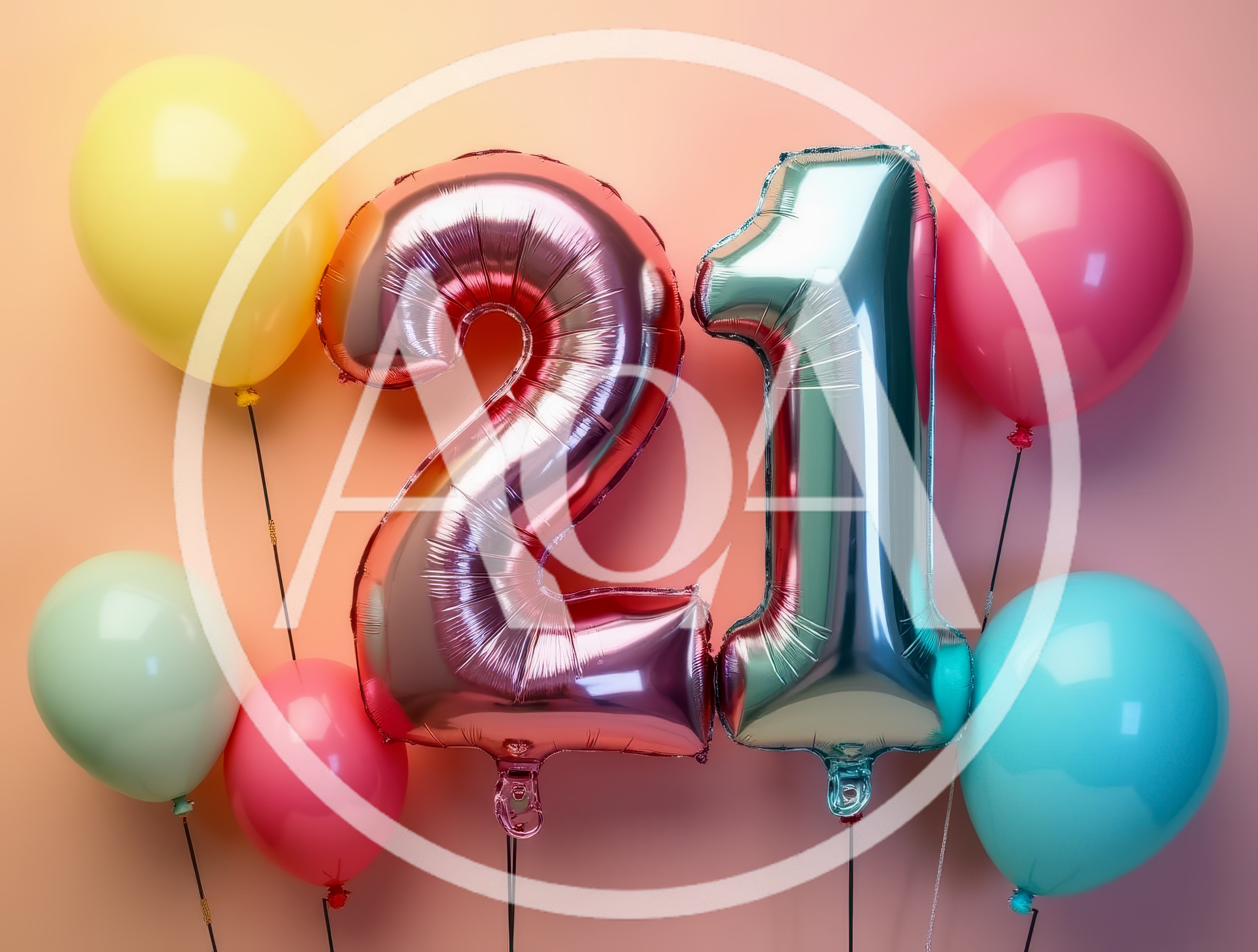 Twenty First Birthday Celebration Balloons