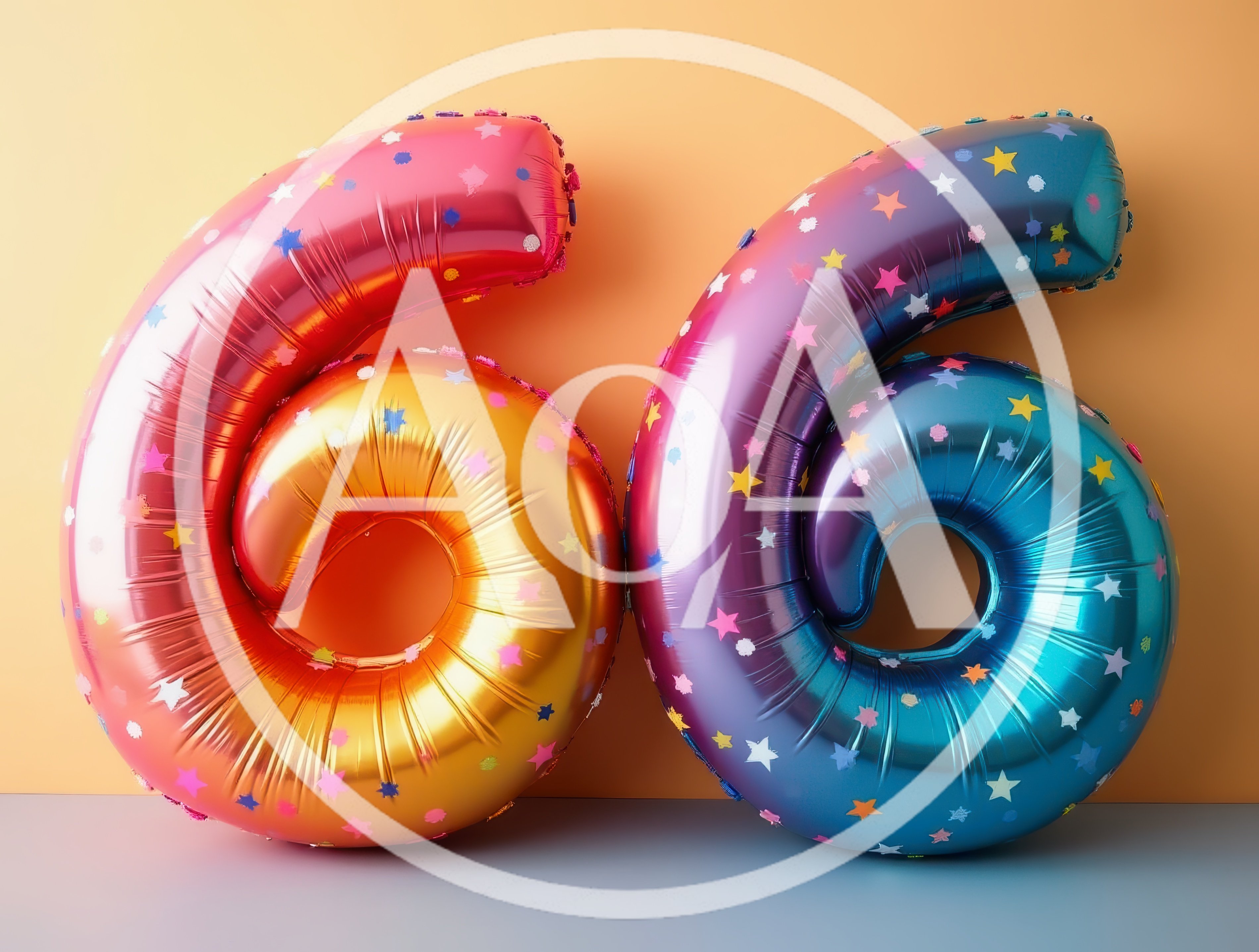 Two Large Number Six Foil Balloons