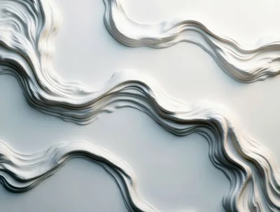 Abstract White Fluid Wave Relief Texture