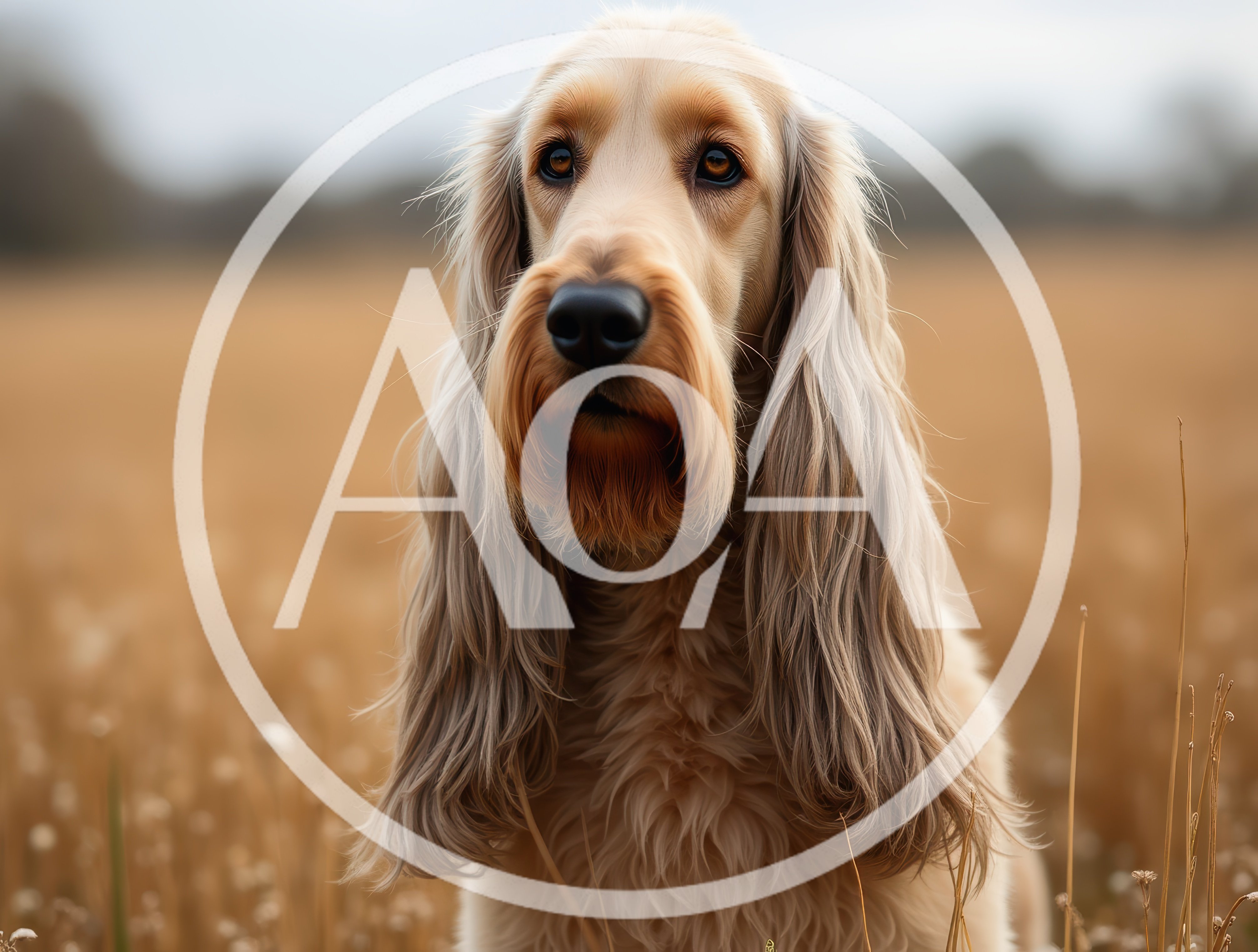 Portrait Of A Golden Cocker Spaniel In A Field