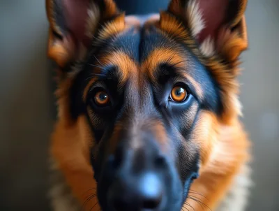 Close Up Portrait Of A German Shepherd Dog