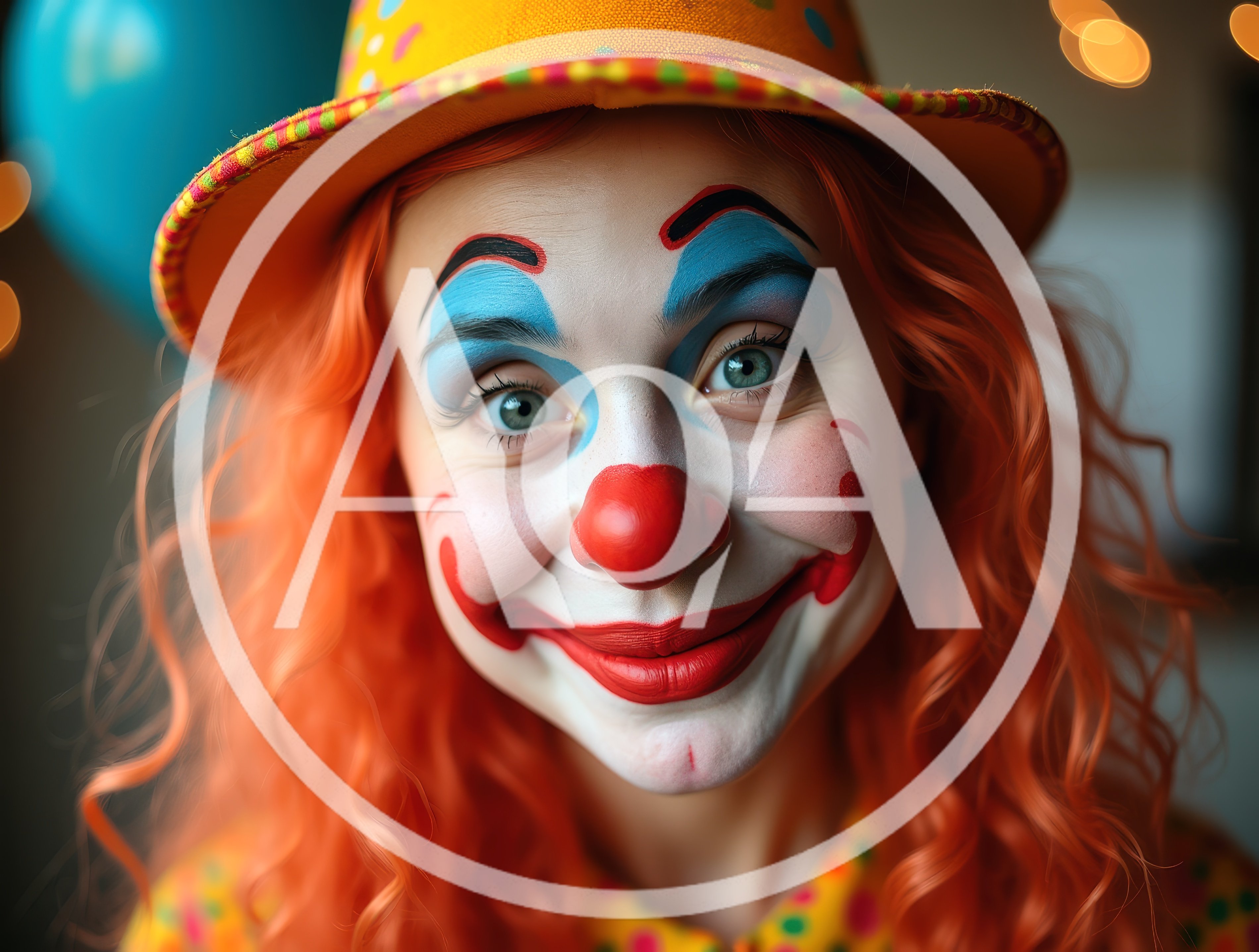 Close Up Portrait Of A Female Clown