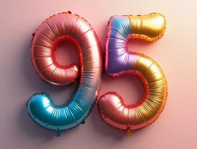 Metallic Foil Balloon Number Ninety Five