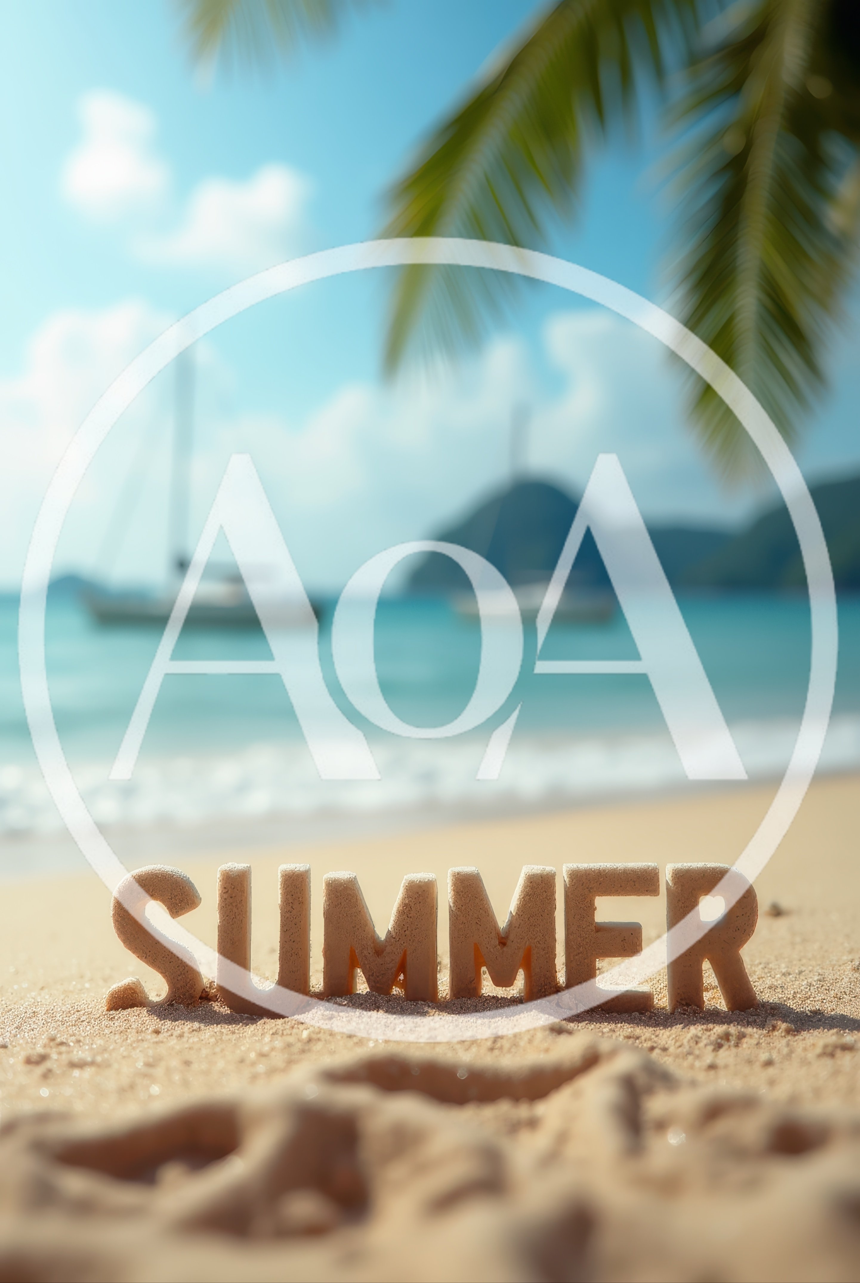 Summer Text Carved In Sand On Tropical Beach