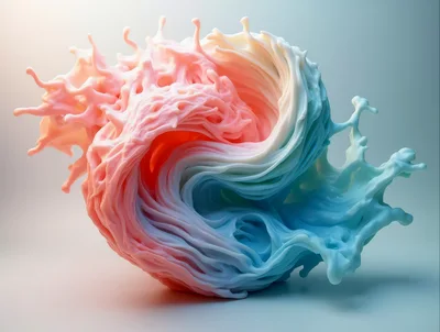 Abstract Pastel Liquid Swirl Sculpture
