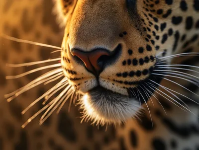 Extreme Close Up Of A Leopard Face