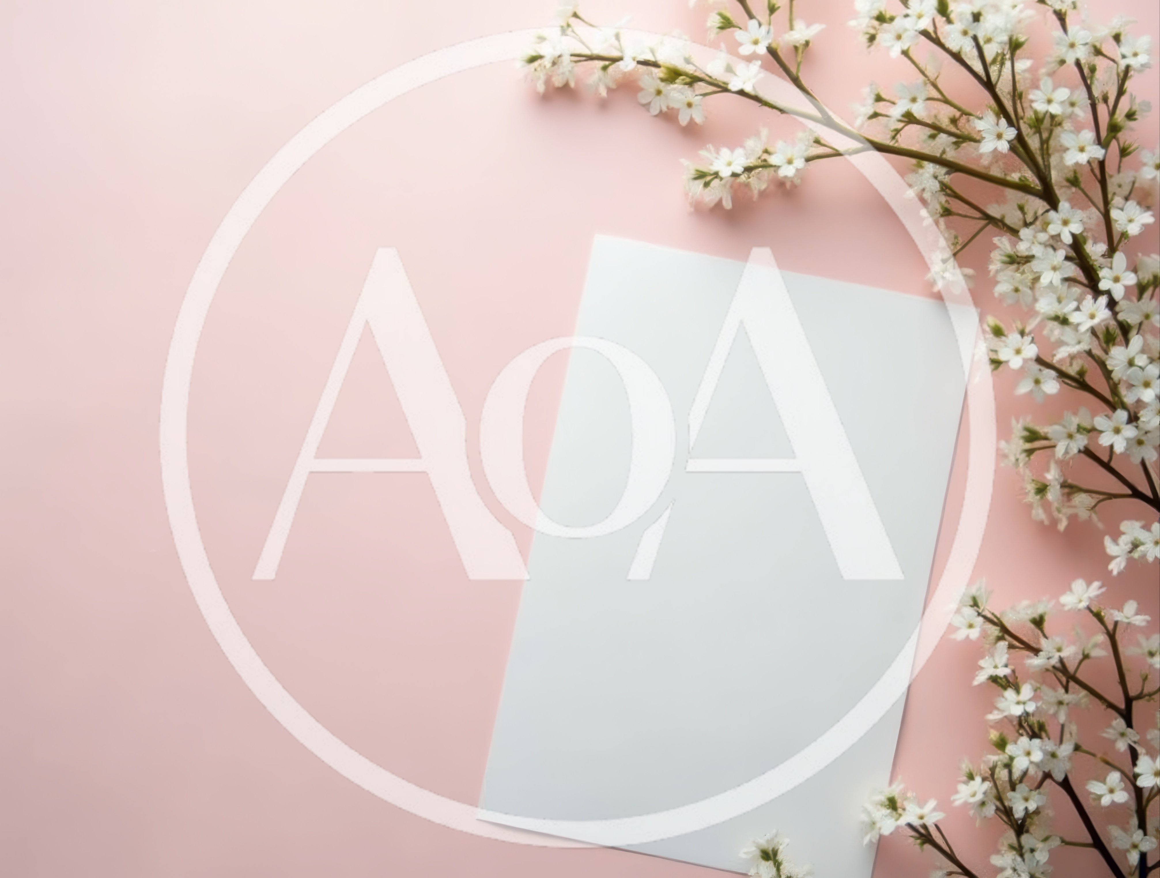 Blank White Paper Sheet With White Flowers