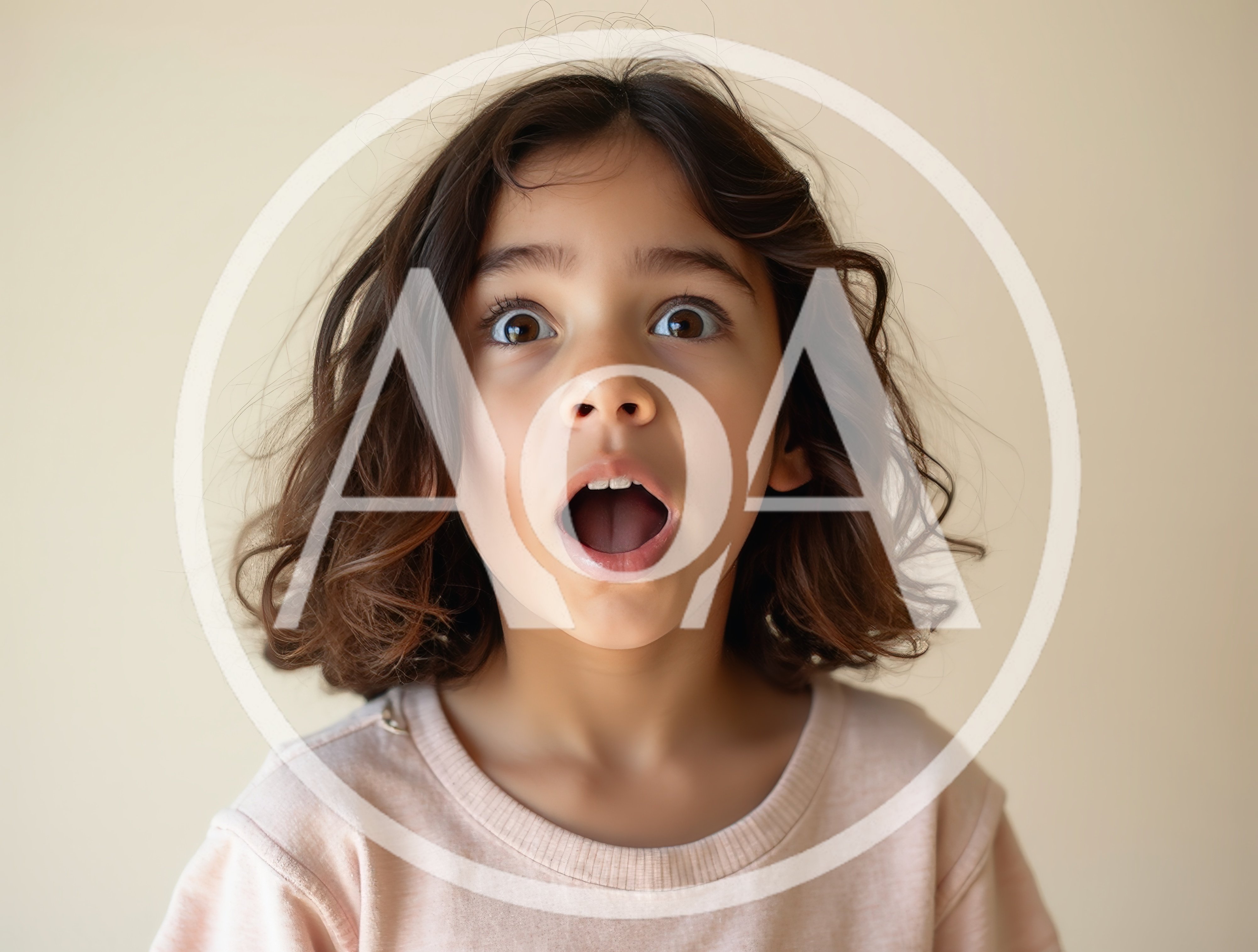 Surprised Young Girl With Wide Eyes And Open Mouth