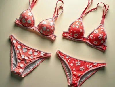 Two Sets Of Floral Patterned Bikini Swimwear