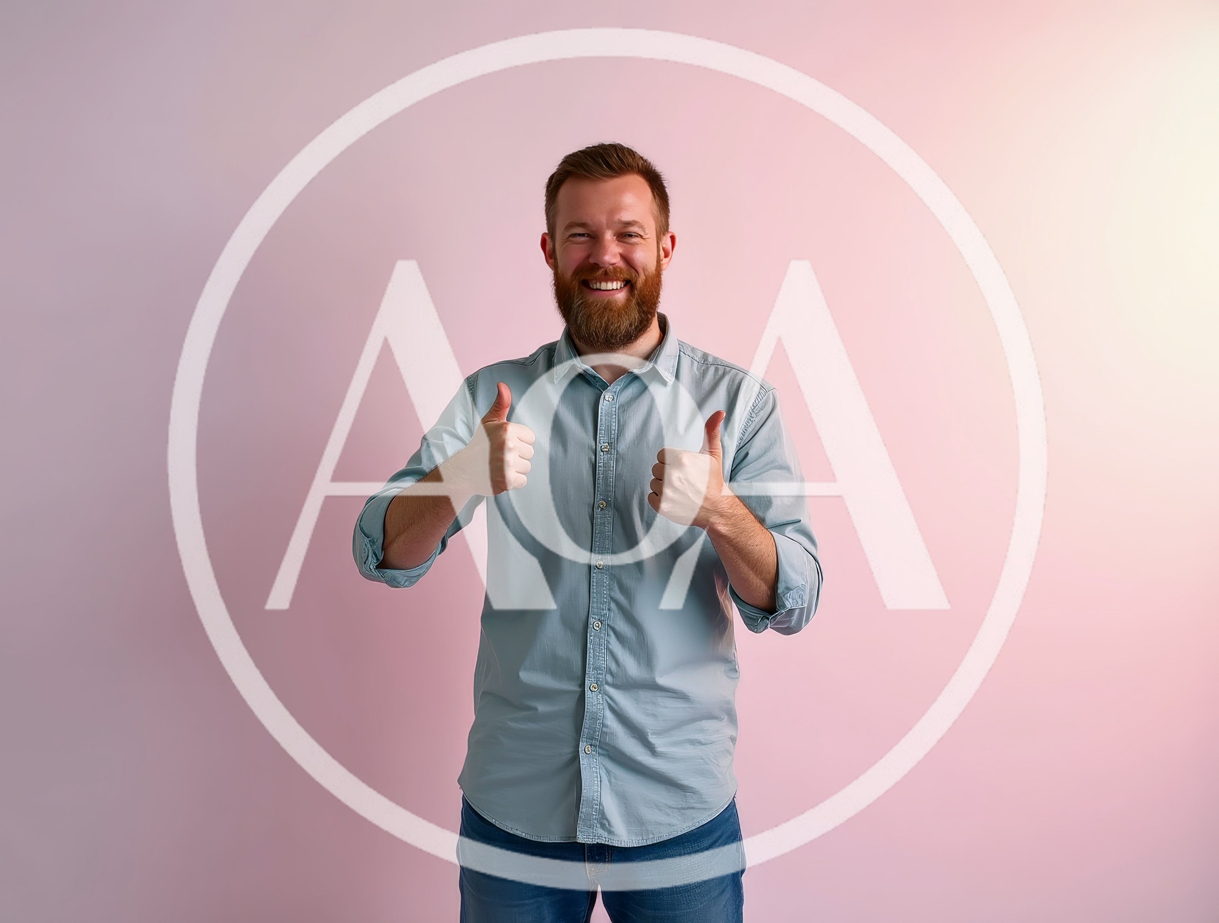 Happy Man Giving Double Thumbs Up