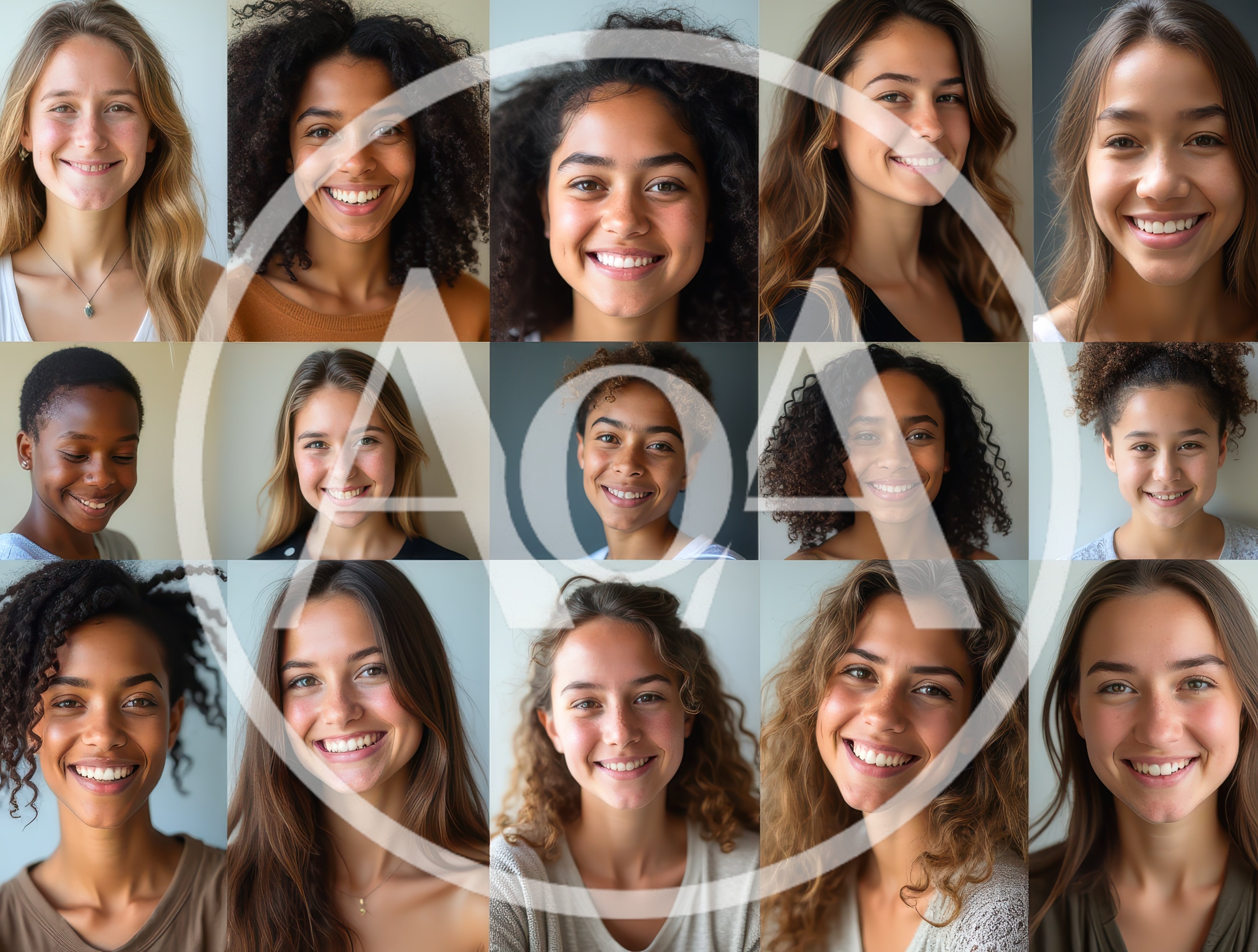Collage Of Diverse Young Women Smiling At Camera