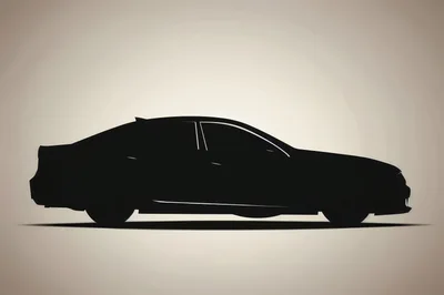 Black Silhouette Of A Modern Sedan Car