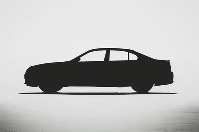 Black Silhouette Of A Sedan Car