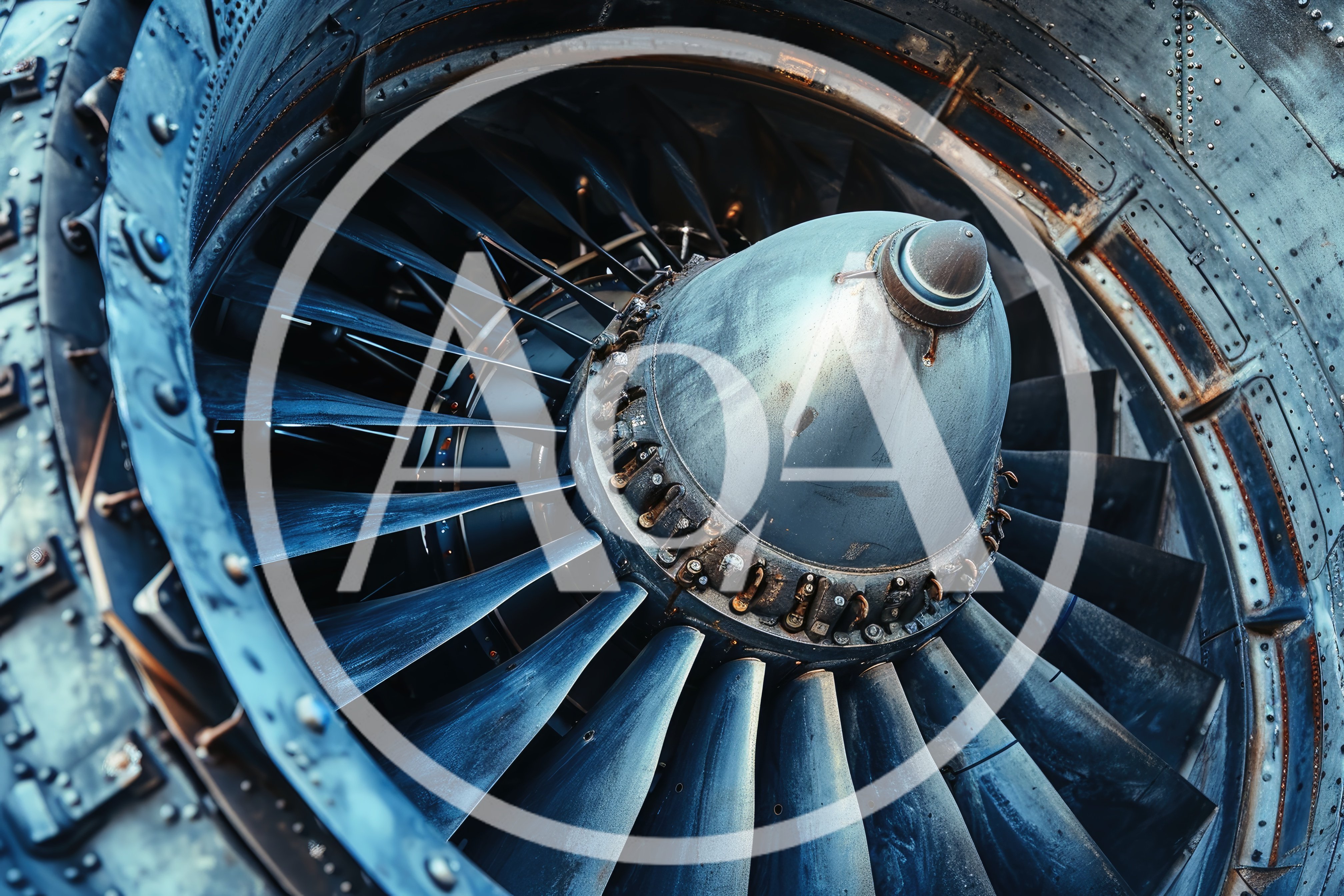 Close Up Of A Jet Engine Turbine