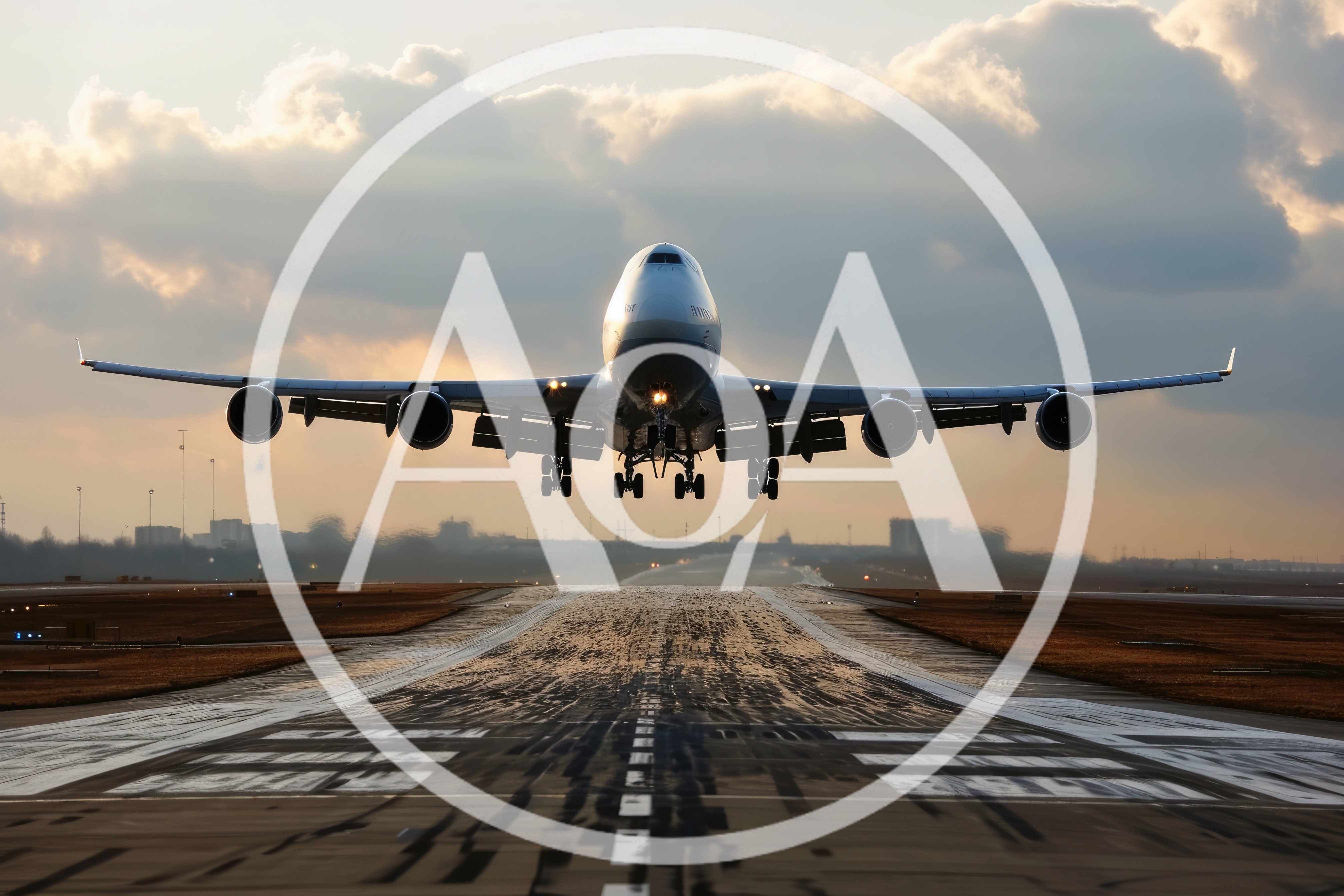 Large Commercial Airplane Landing On Airport Runway