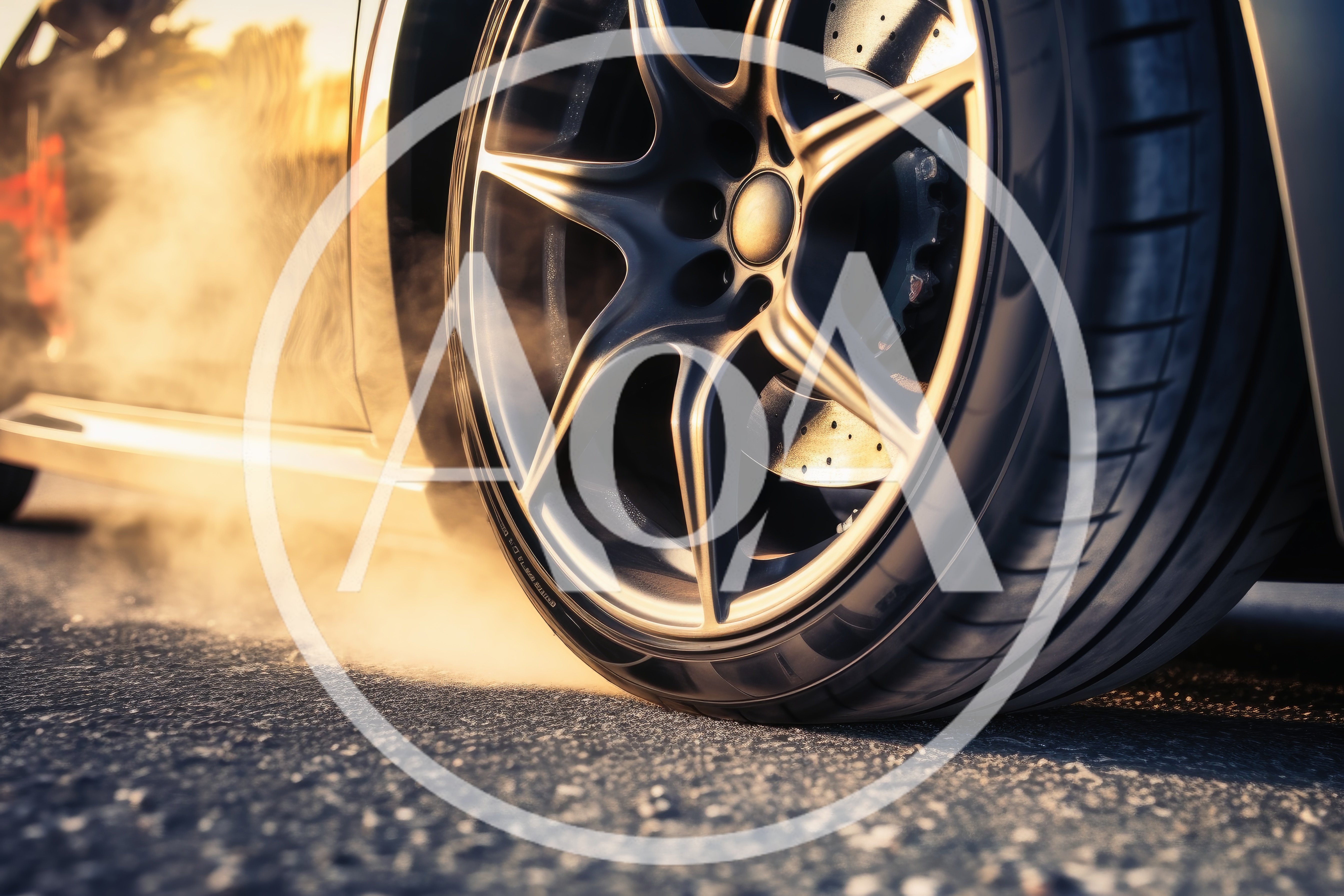Close Up Of A Sports Car Performing A Burnout