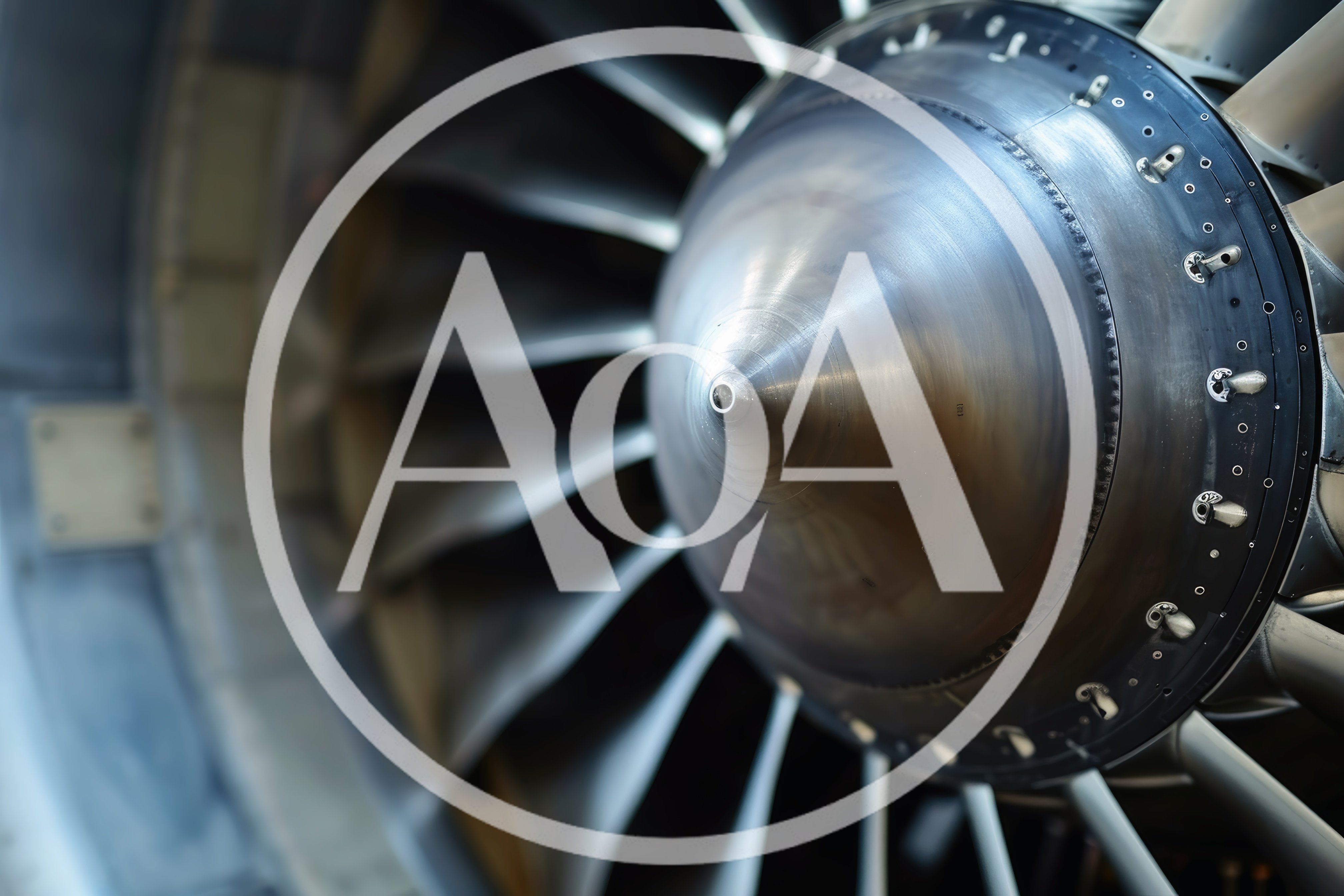 Close Up Of A Jet Engine Fan Blade Assembly