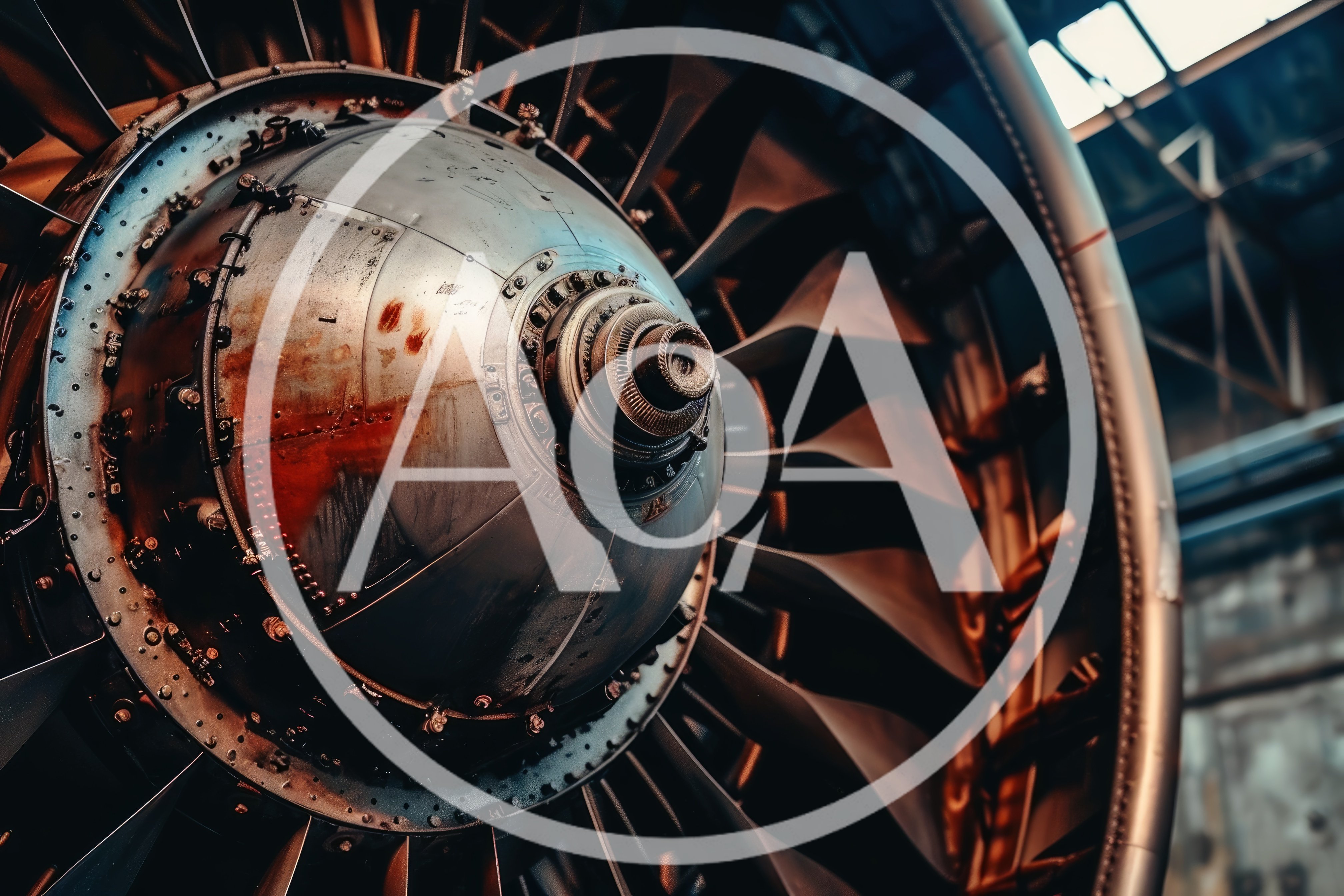 Close Up Of A Jet Engine Turbine