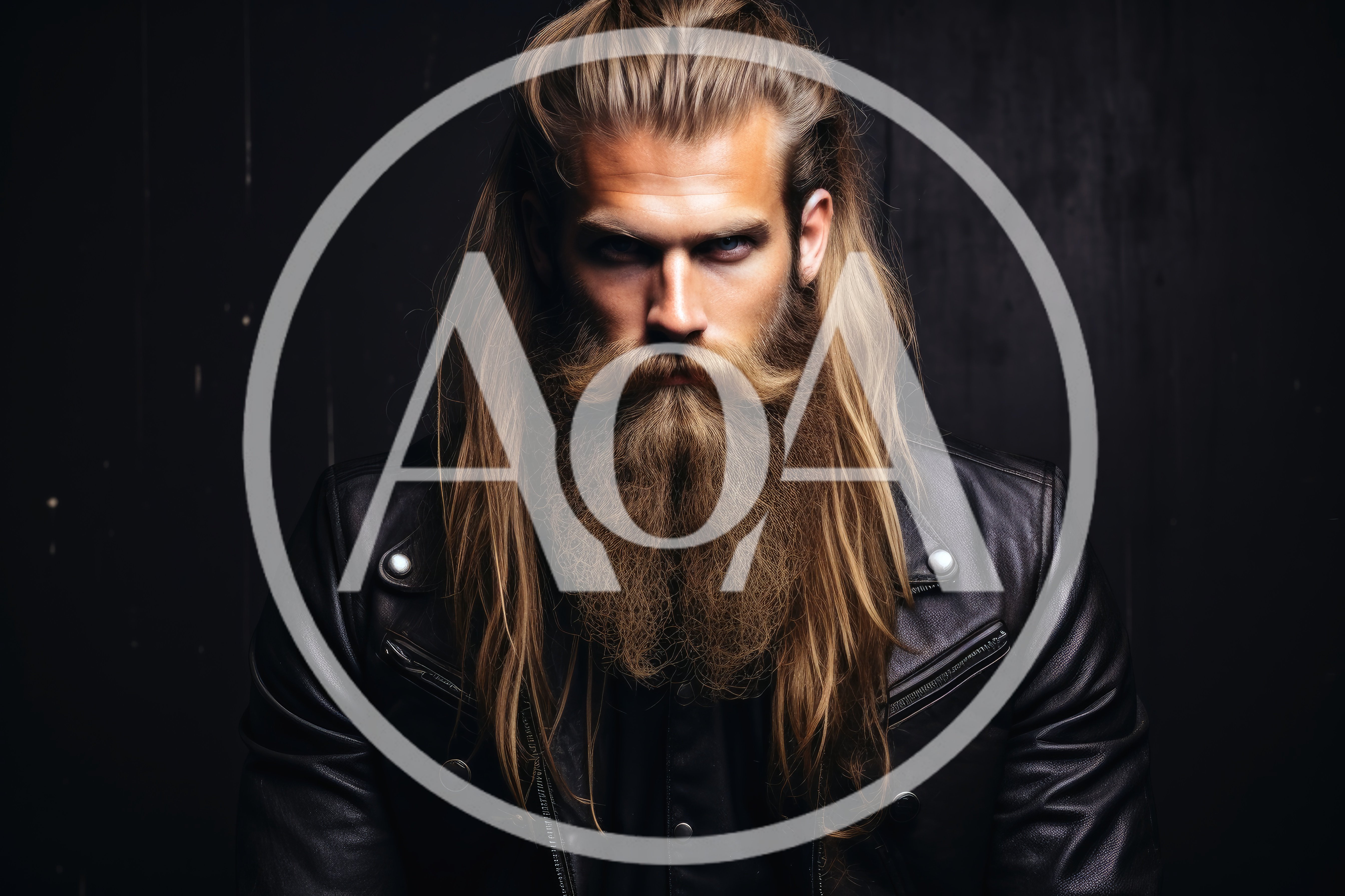 Portrait Of A Bearded Man With Long Blonde Hair