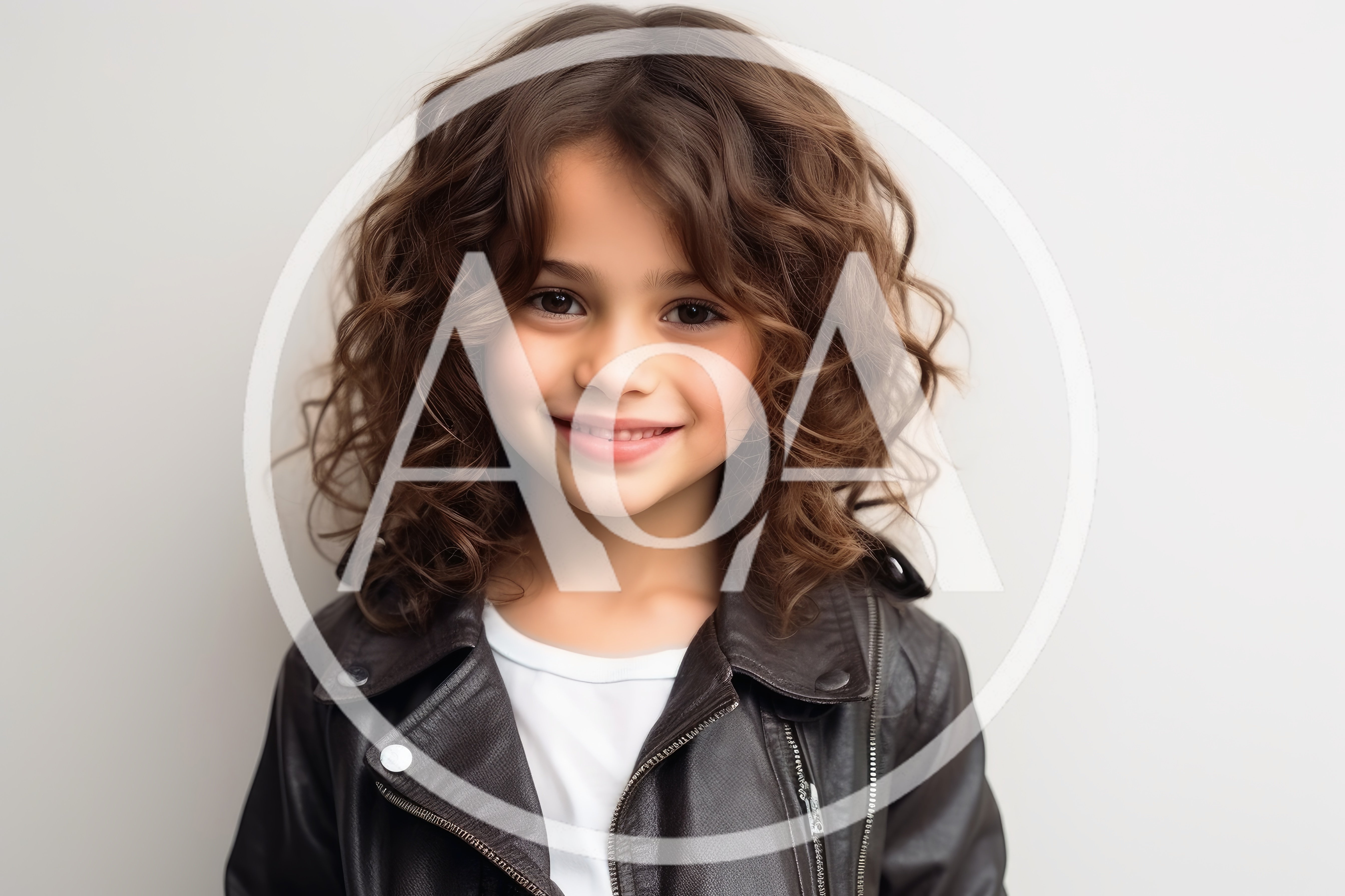 Portrait Of A Young Girl With Curly Hair