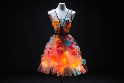 Illuminated Dress Made From Recycled Plastic Cups