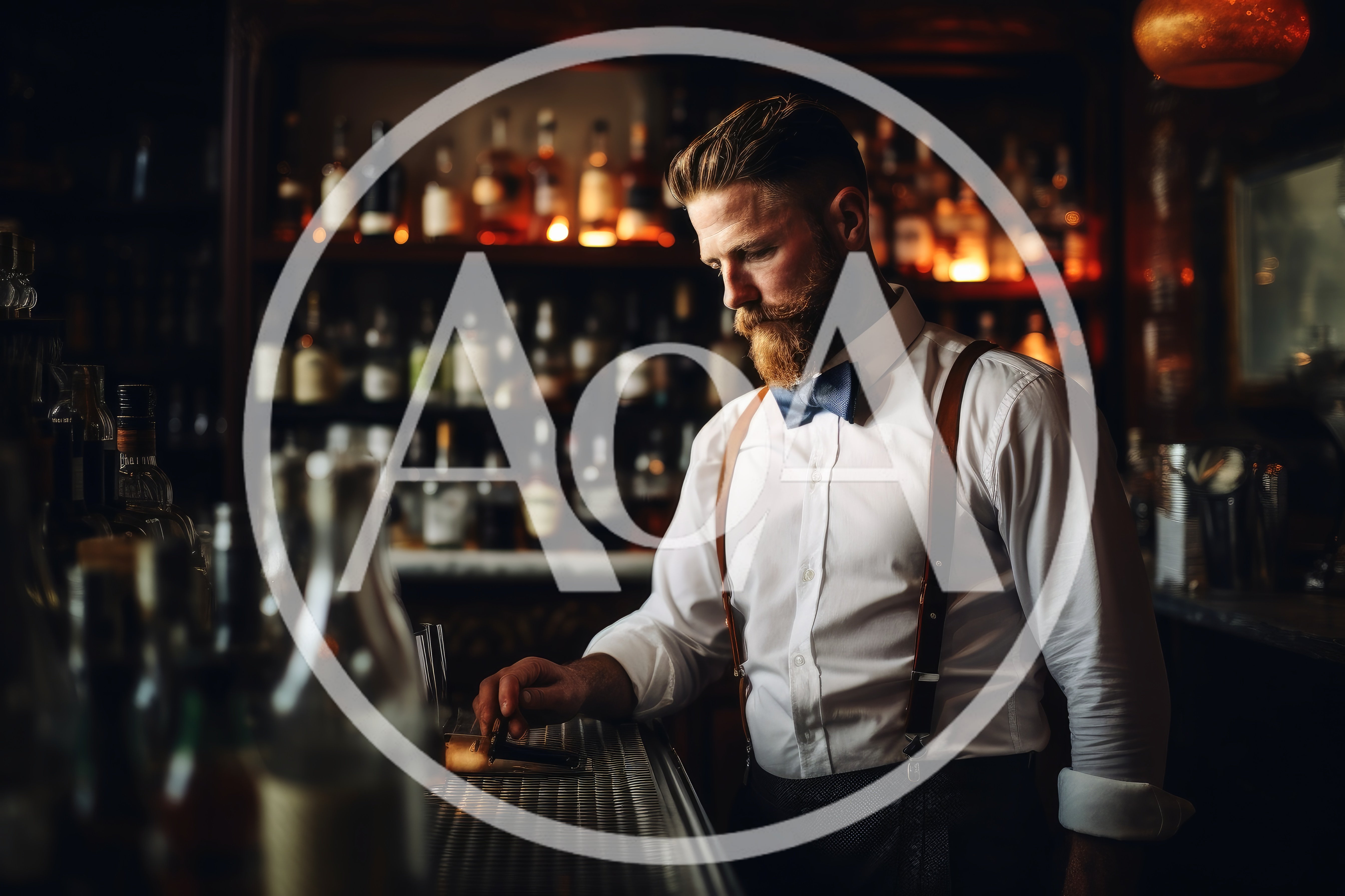 Professional Bartender Preparing Drinks In A Vintage Bar