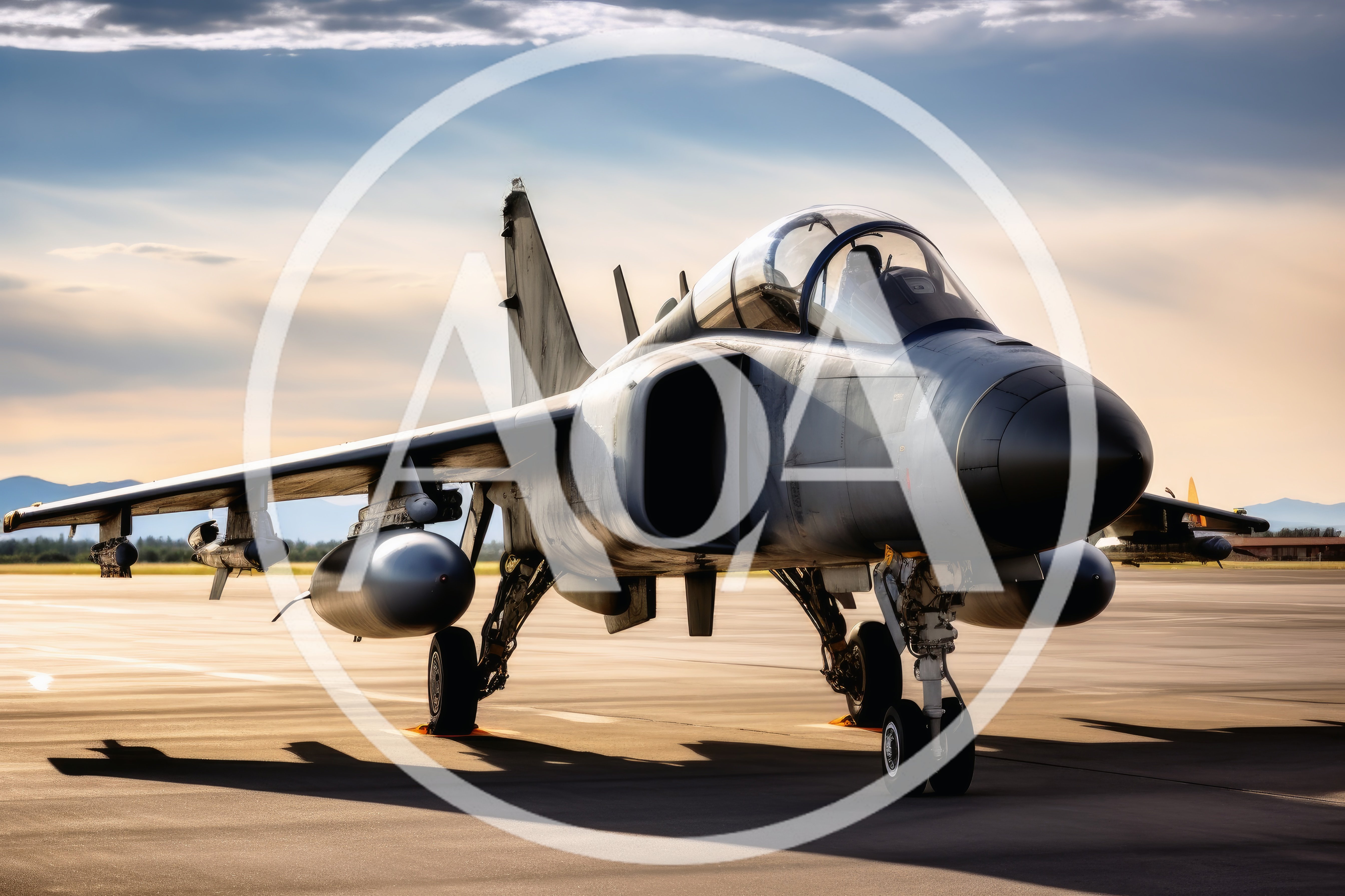 Military Fighter Jet Parked On Airport Tarmac