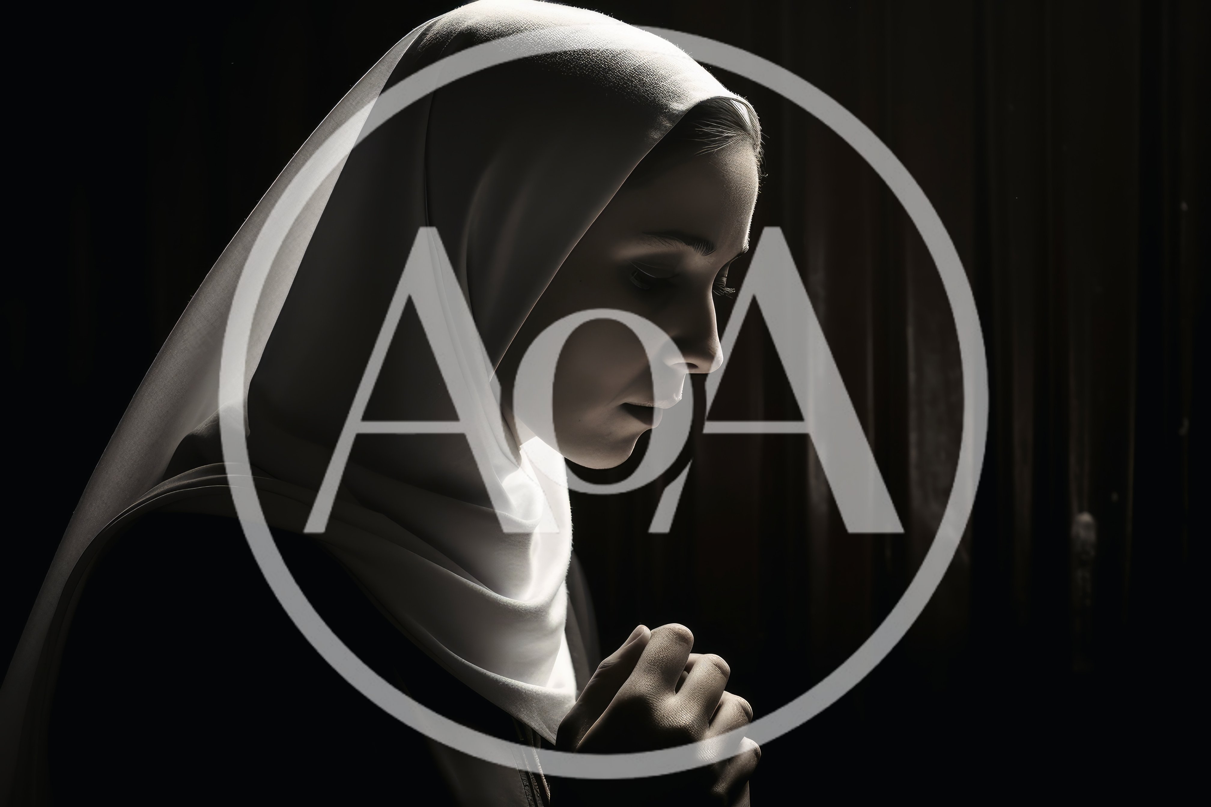 Young Woman In A Hijab Praying In Low Light