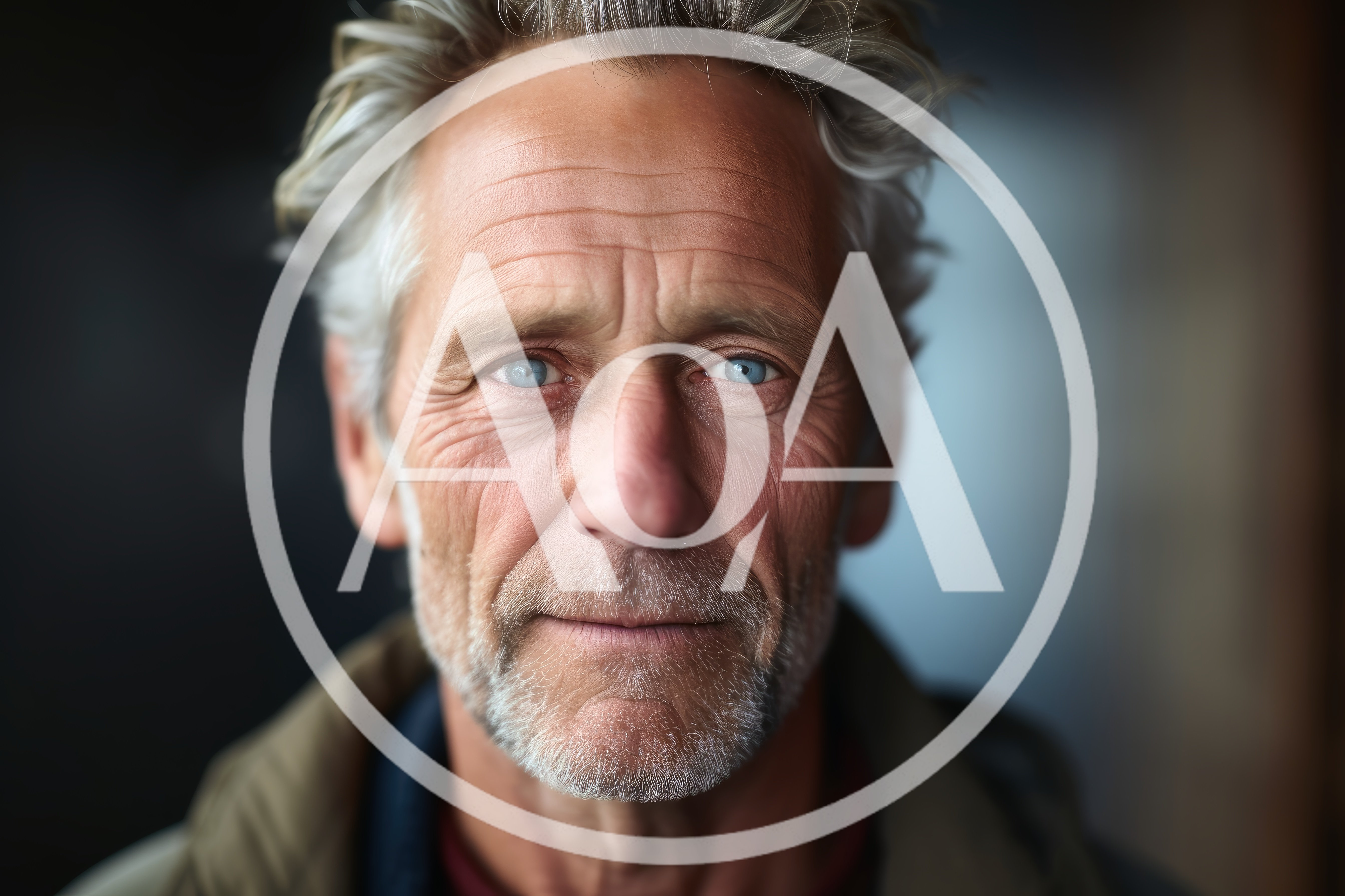 Portrait Of A Mature Man With Blue Eyes