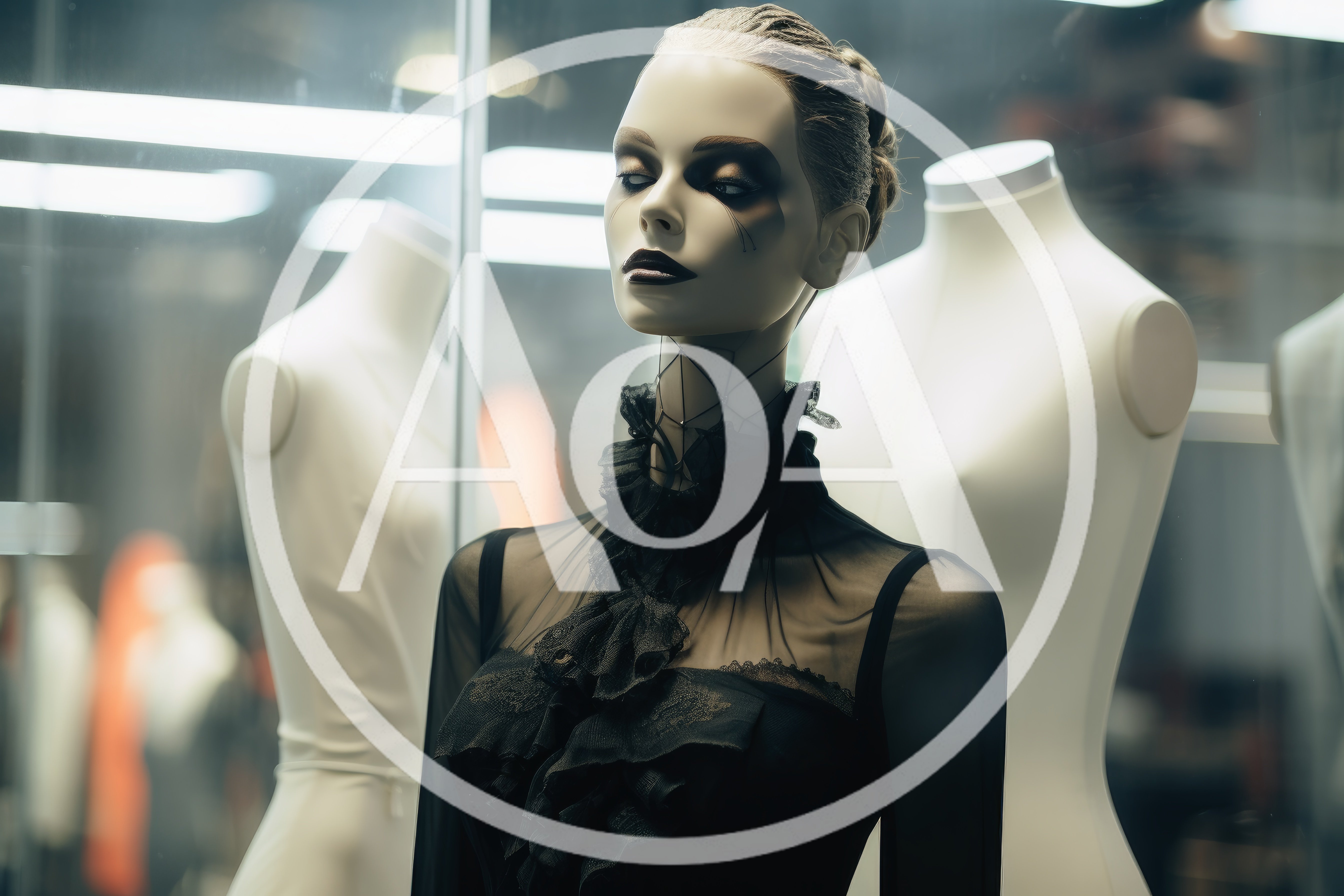 Gothic Mannequin Display In A Fashion Store Window