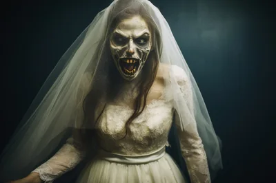 Scary Ghost Bride In Wedding Dress