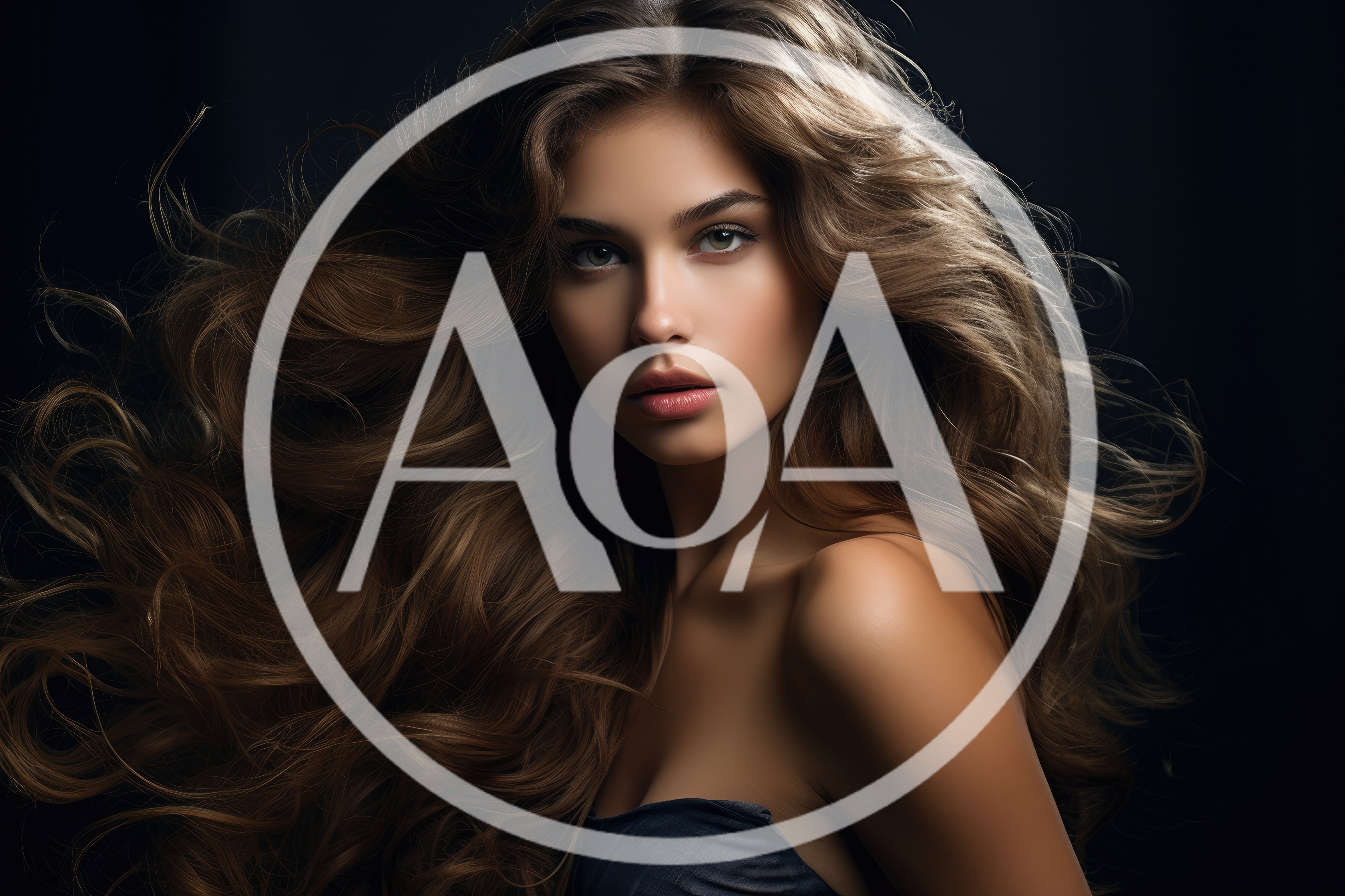 Portrait Of A Beautiful Woman With Flowing Brown Hair