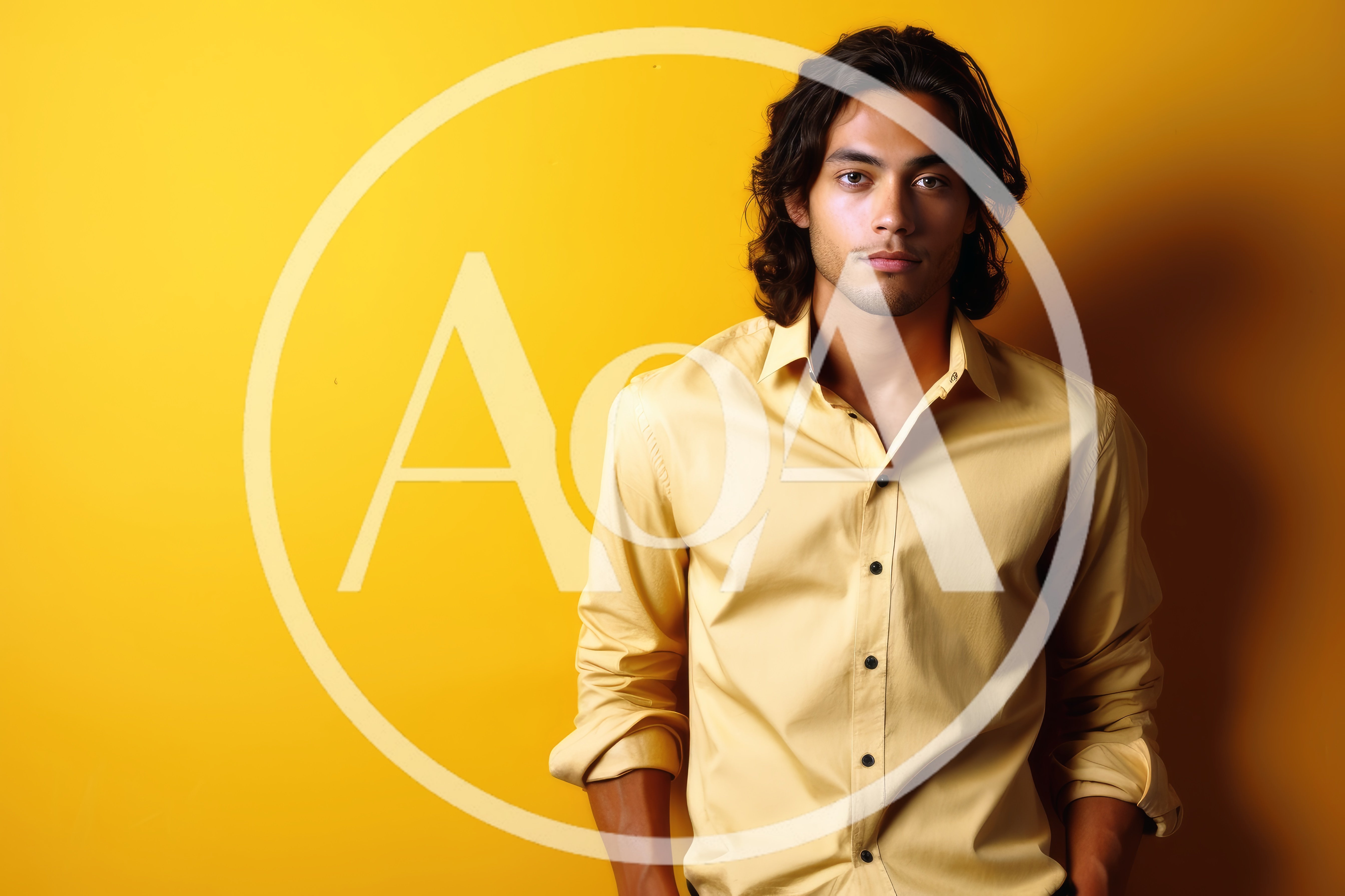 Portrait Of A Handsome Man With Long Hair