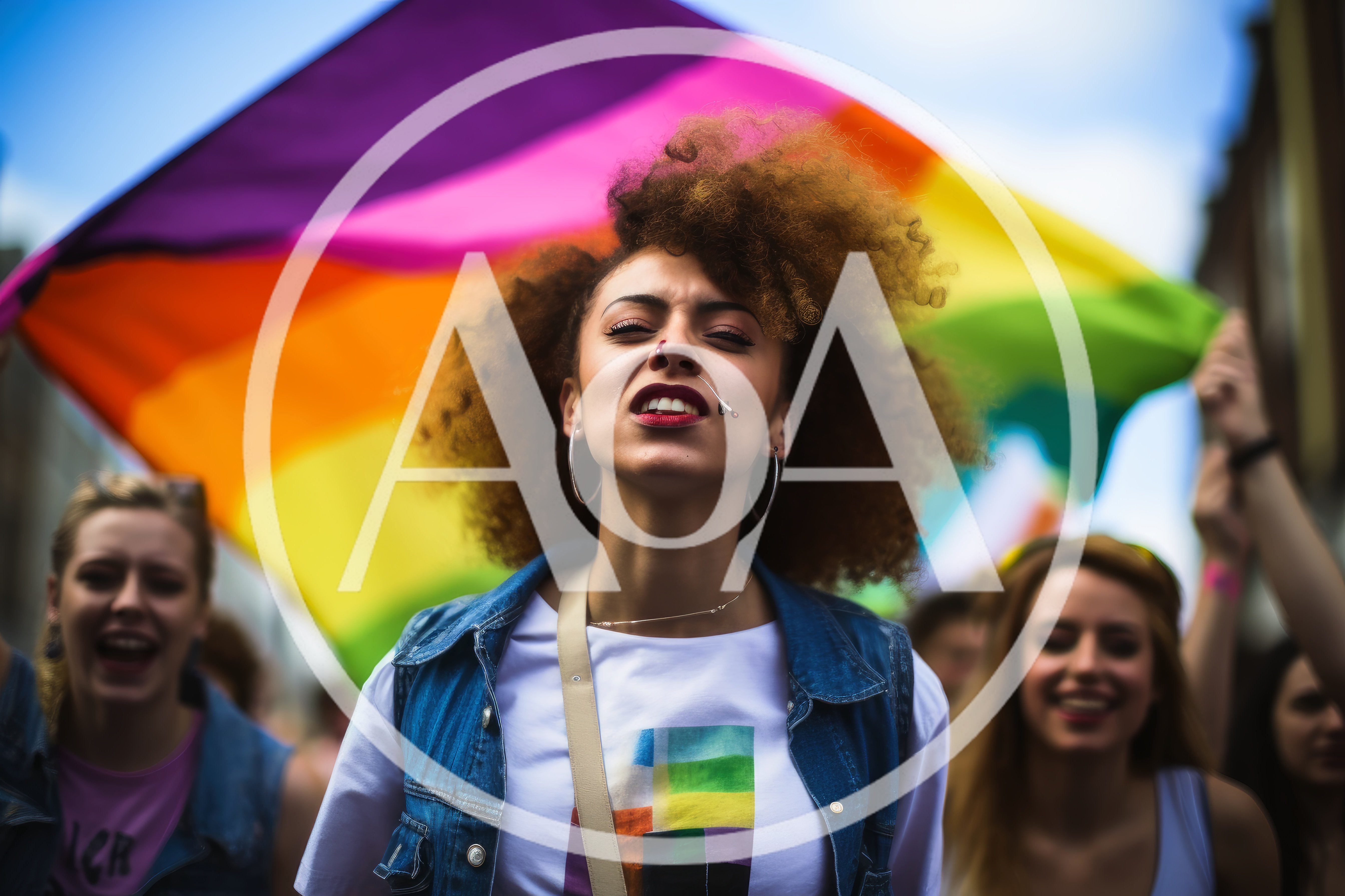 Diverse Group Participating In A Pride Parade