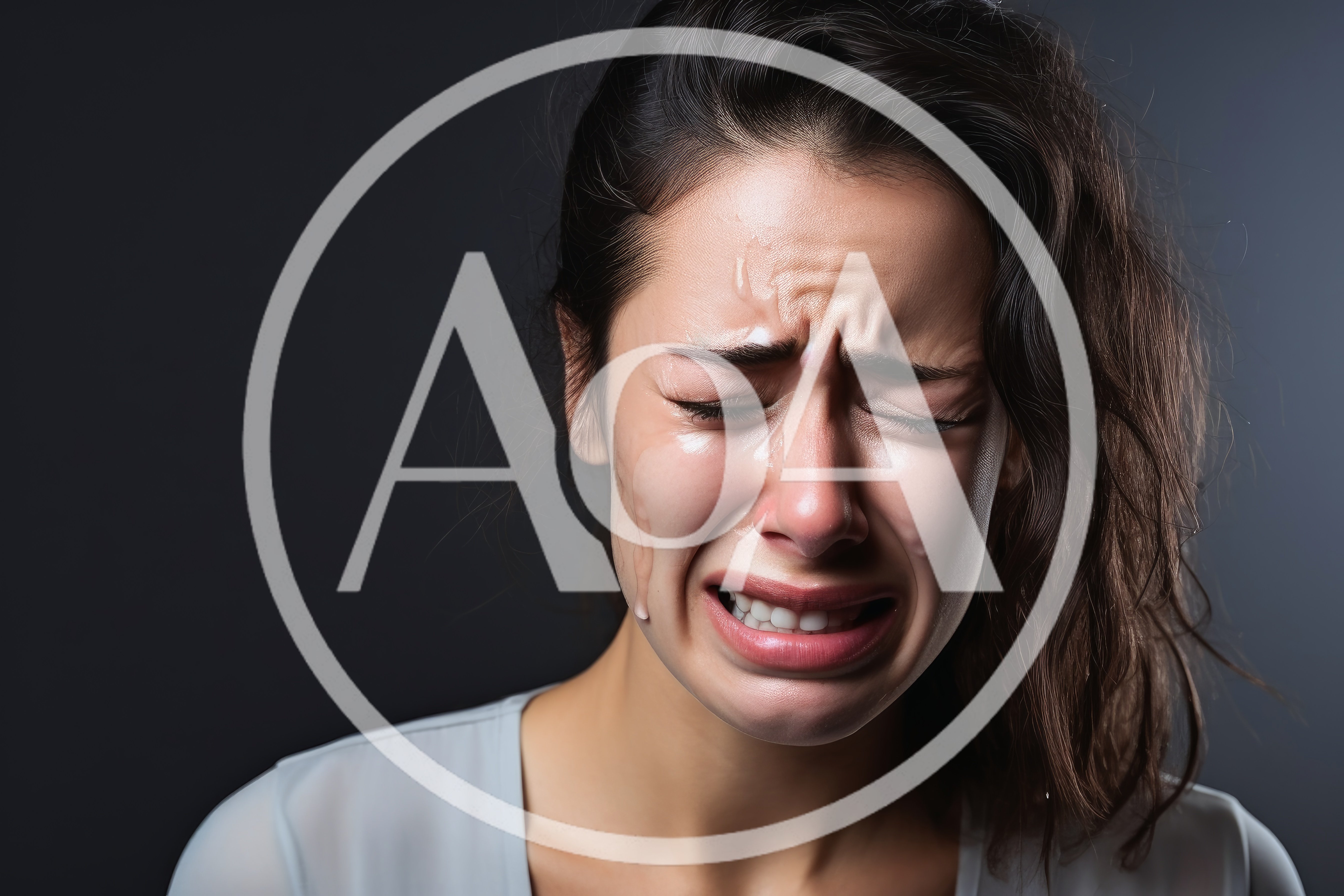 Young Woman Crying With Emotional Facial Expression