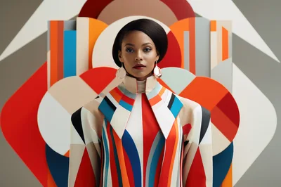 Portrait Of A Woman In Geometric Fashion