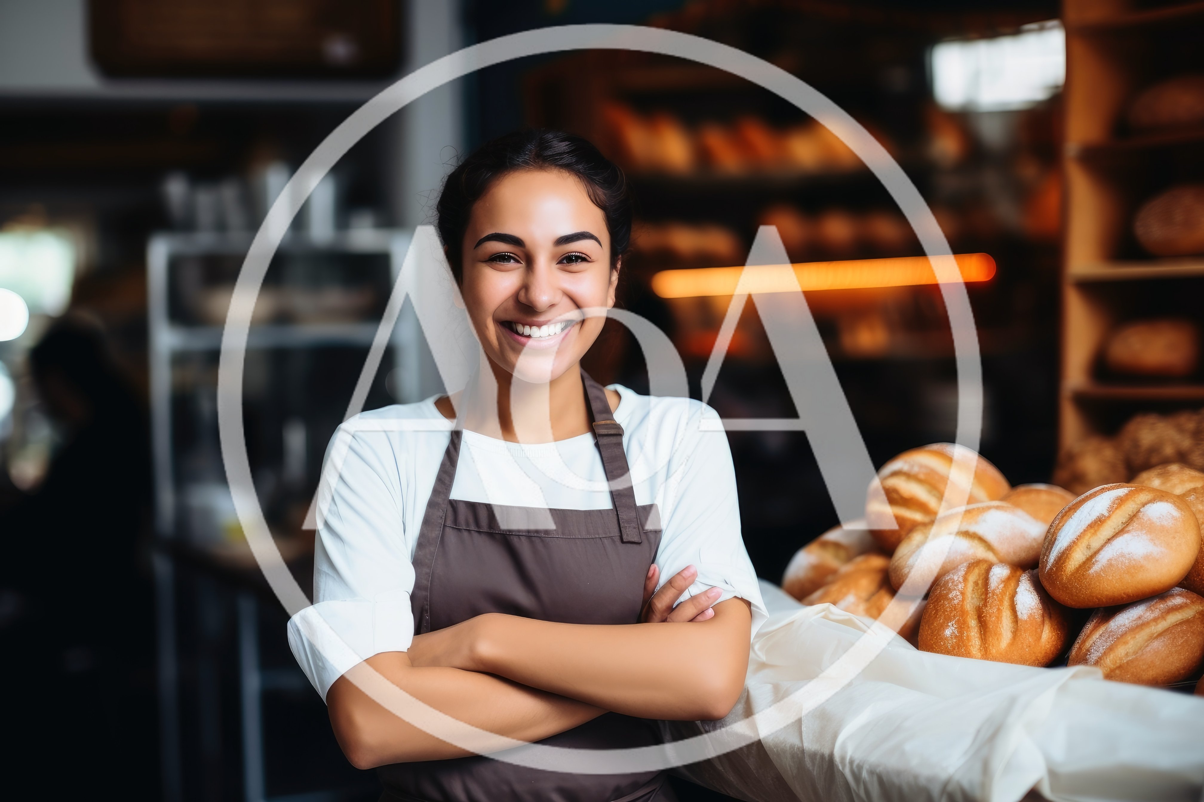 Smiling Female Baker Standing In A Bakery