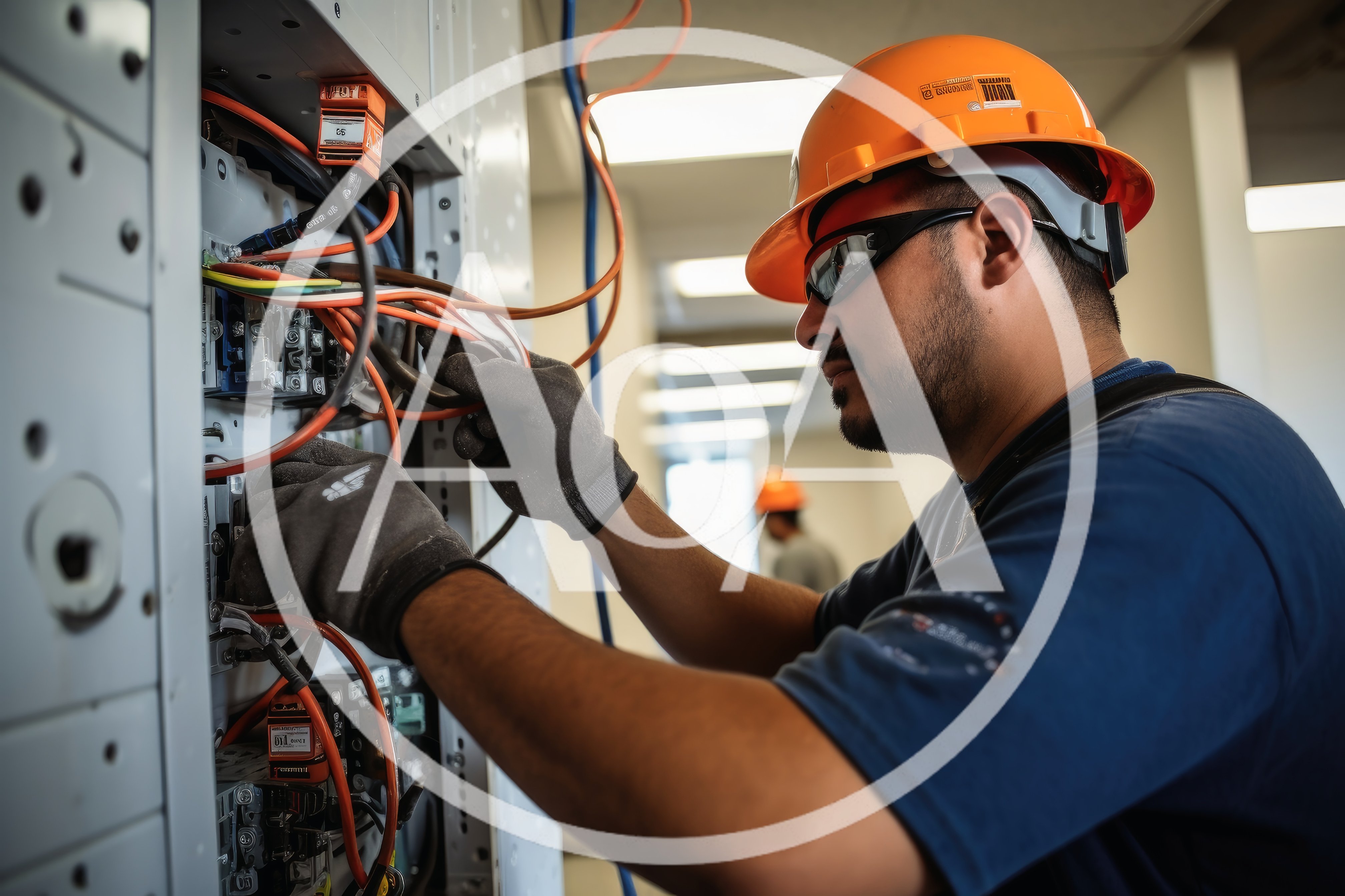 Electrician Working On Industrial Electrical Control Panel
