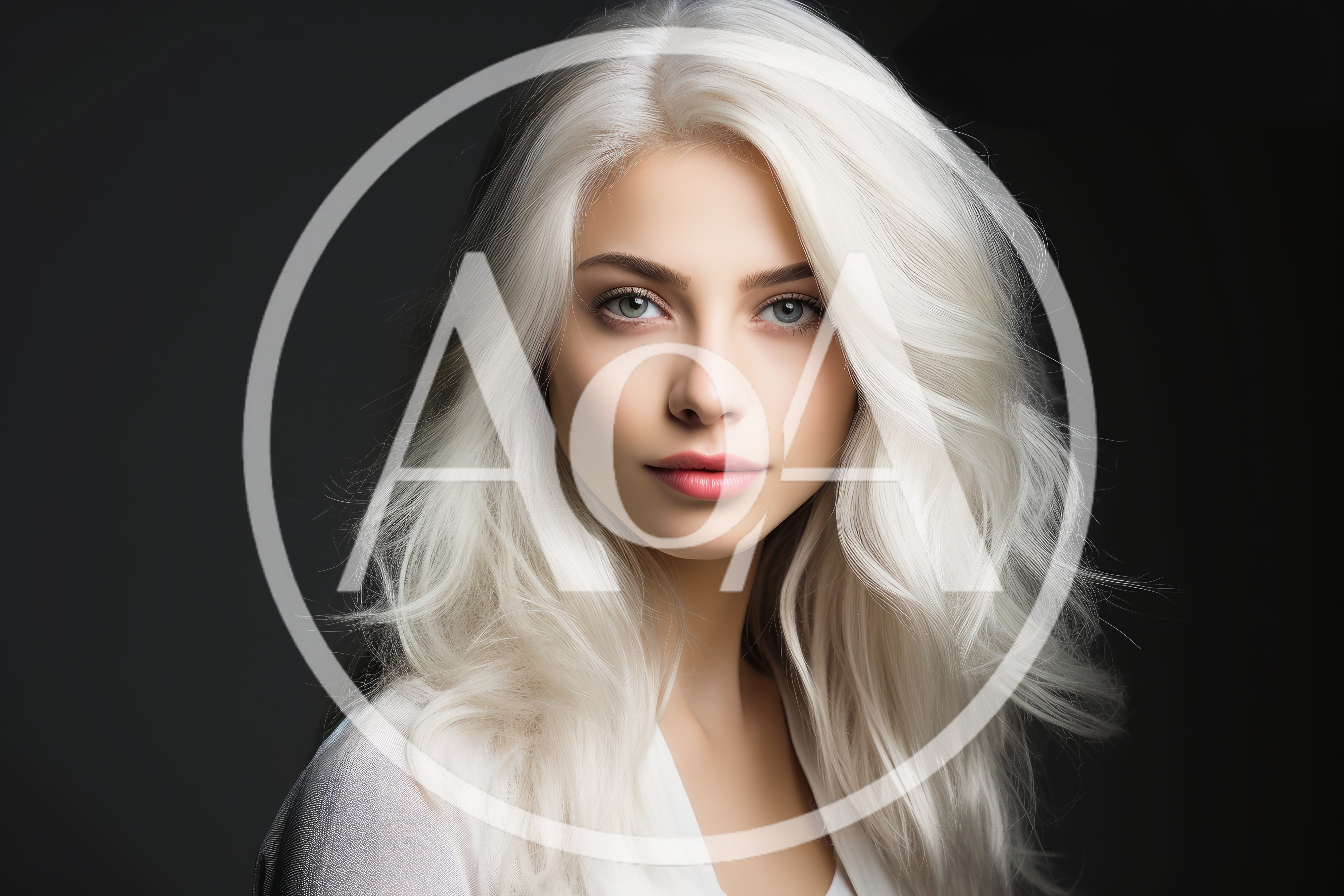 Portrait Of A Young Woman With Platinum Blonde Hair