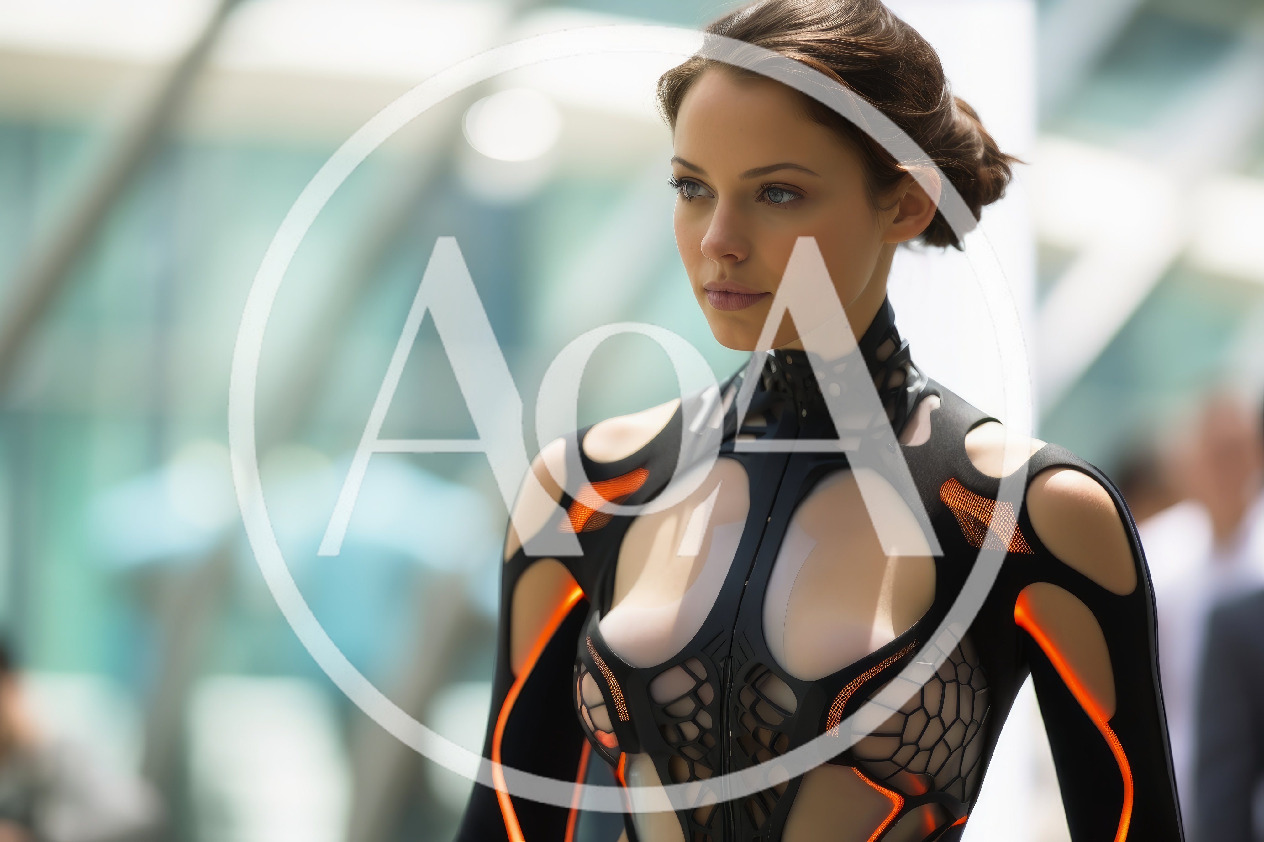 Futuristic Woman In Cybernetic Tech Suit