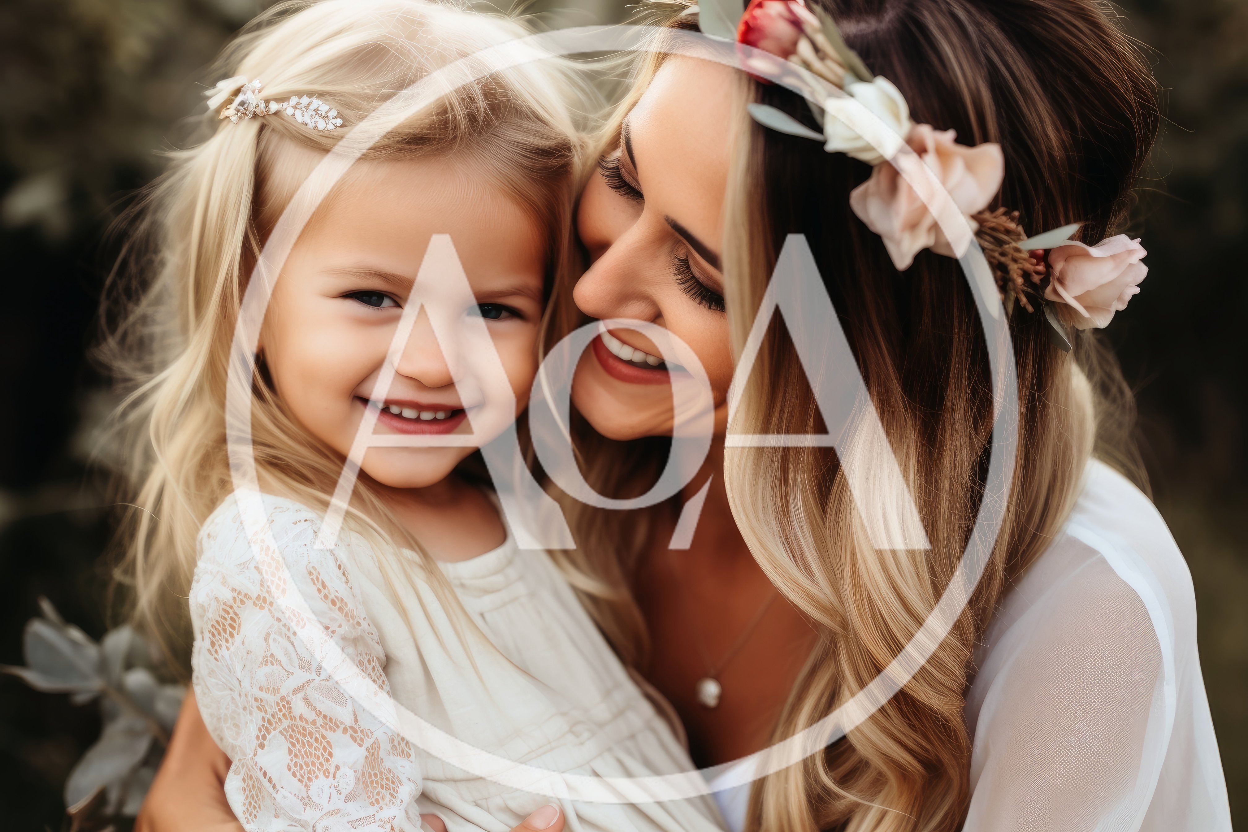 Mother and Daughter Sharing a Tender Moment Outdoors