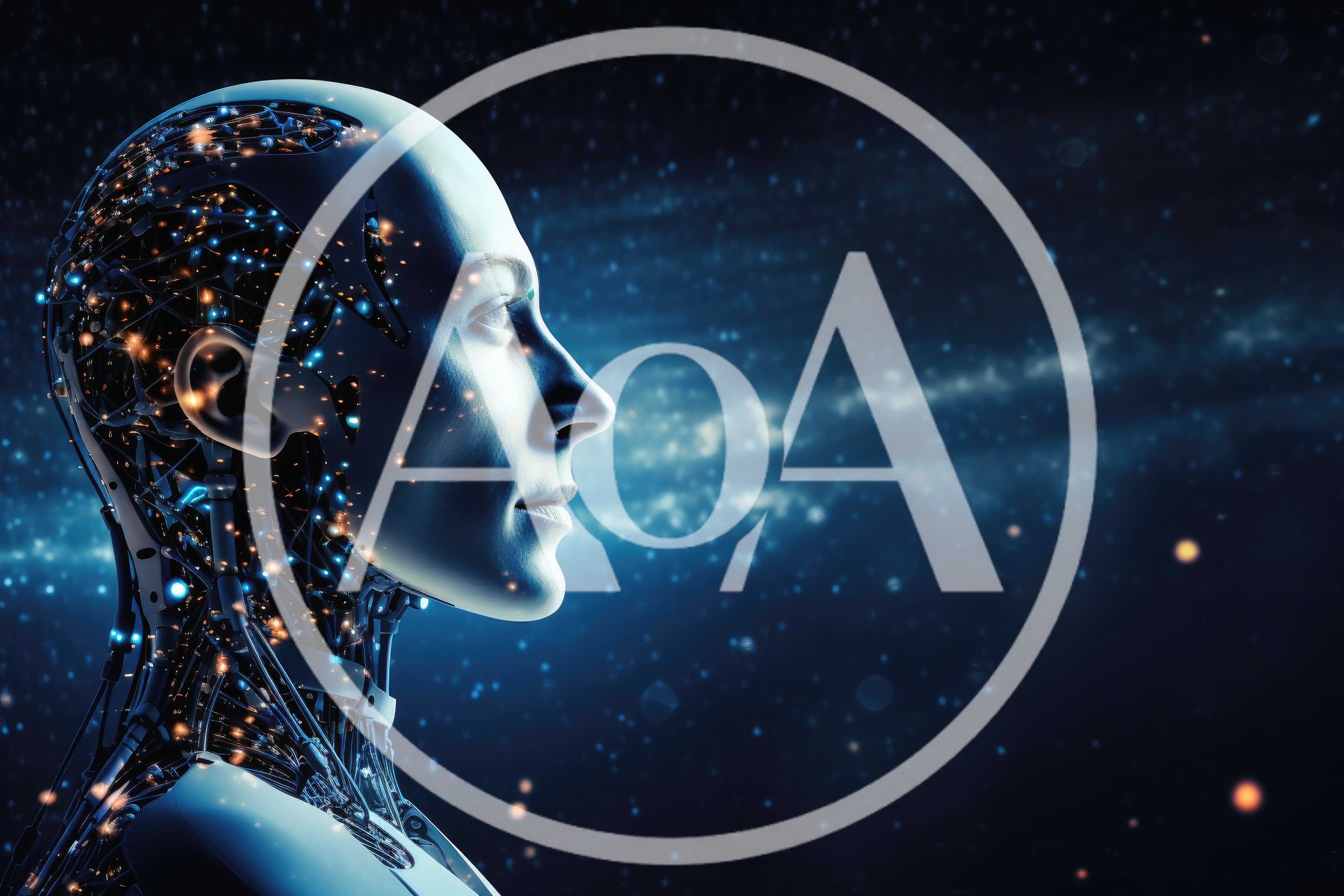 Profile View Of A Futuristic Android Cyborg Head