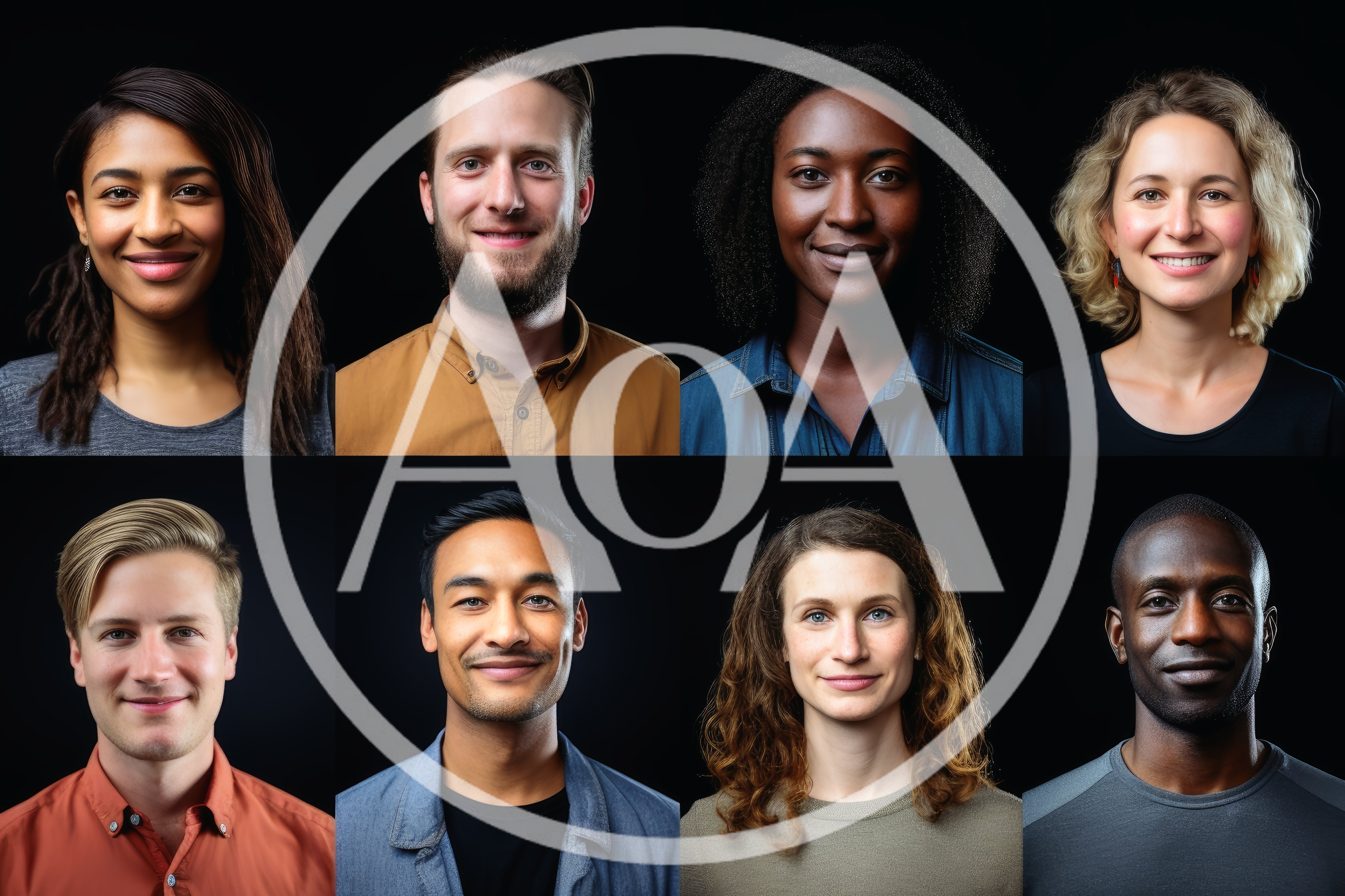 Diverse Group Of People Smiling Portraits