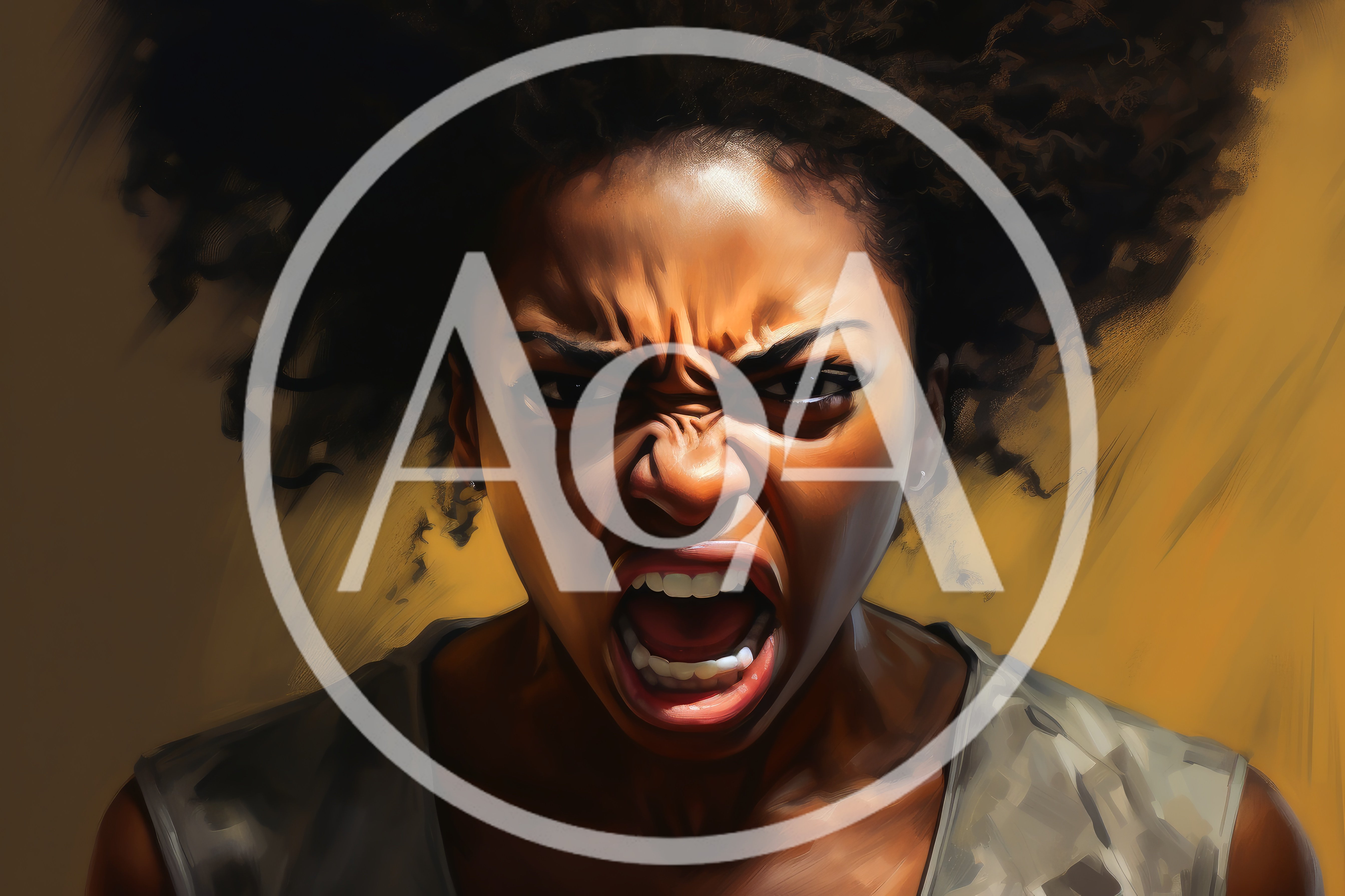 Portrait Of An Angry Woman Screaming