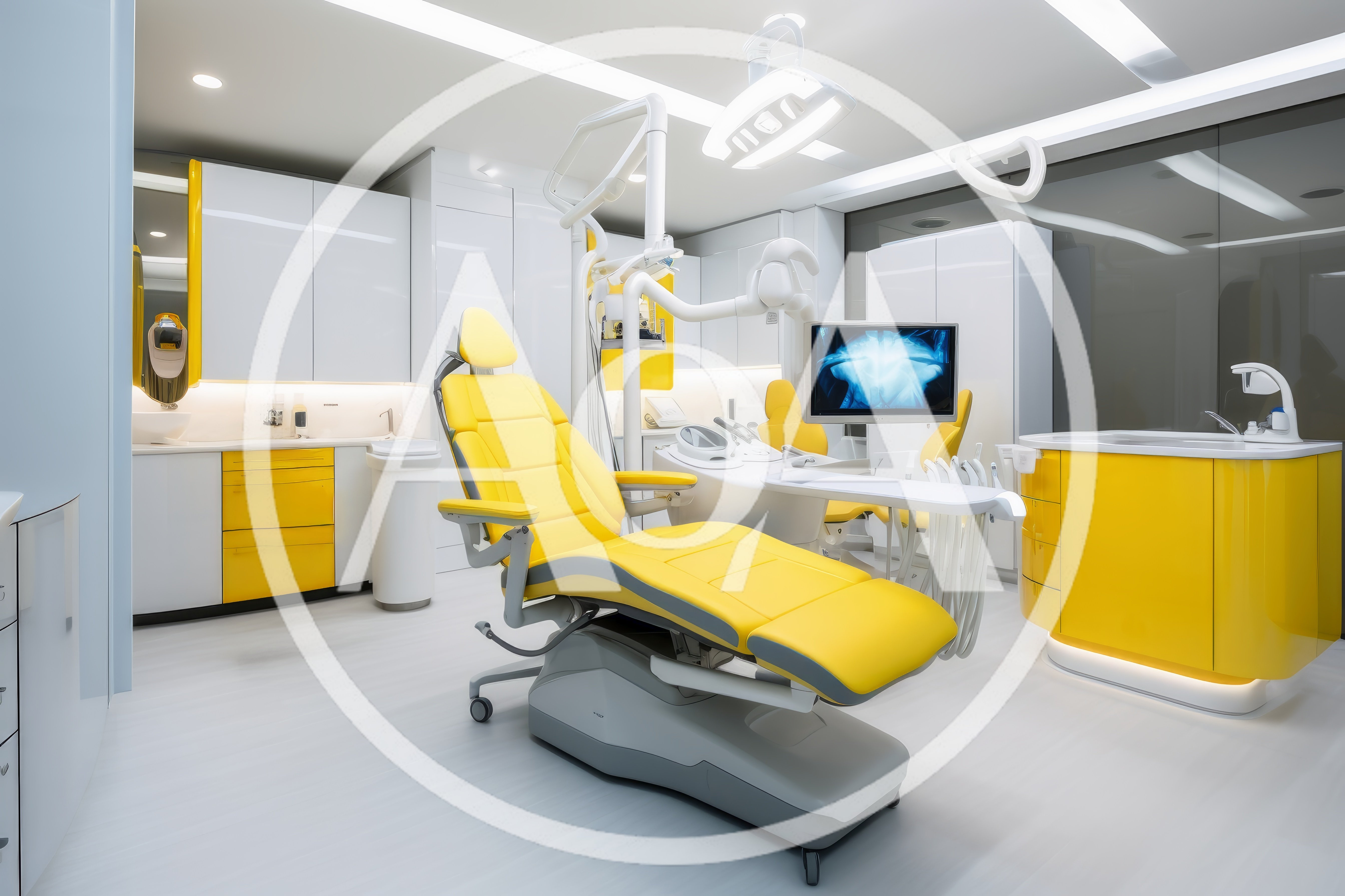 Modern Dental Clinic Office With Yellow Chair