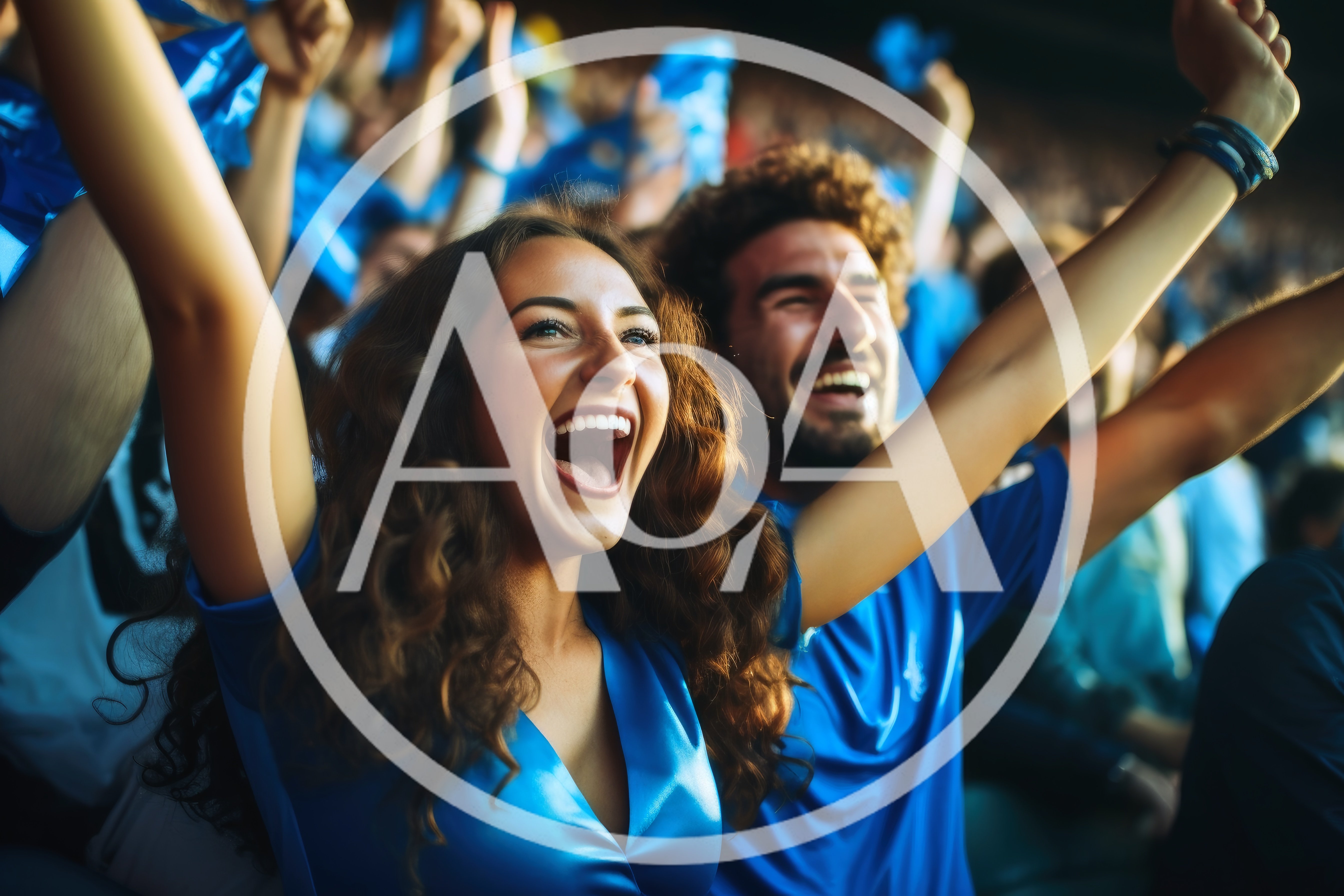 Excited Fans Cheering At A Sports Stadium